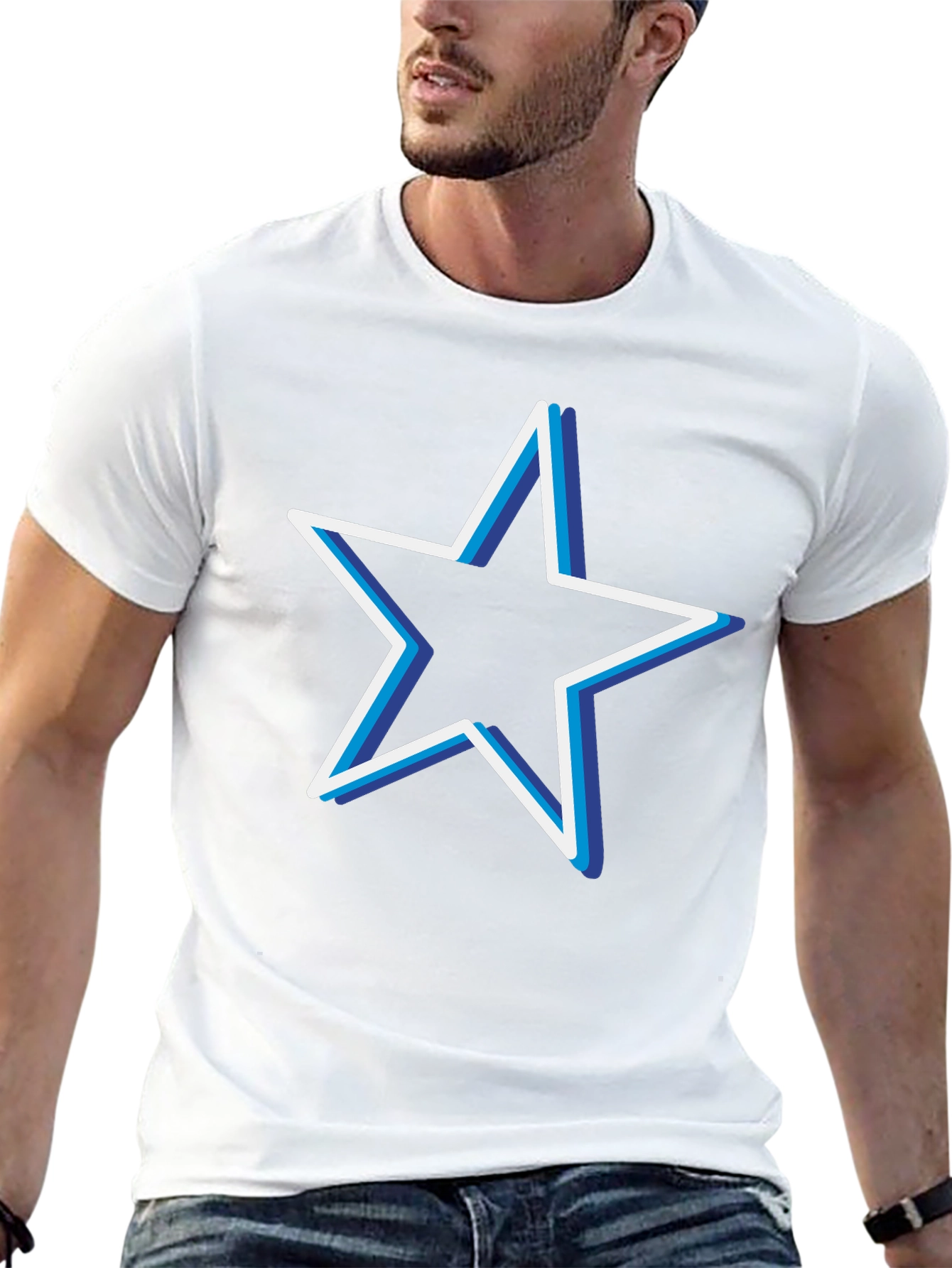 Black Star Graphic Black T-Shirt Casual Menswear view 13