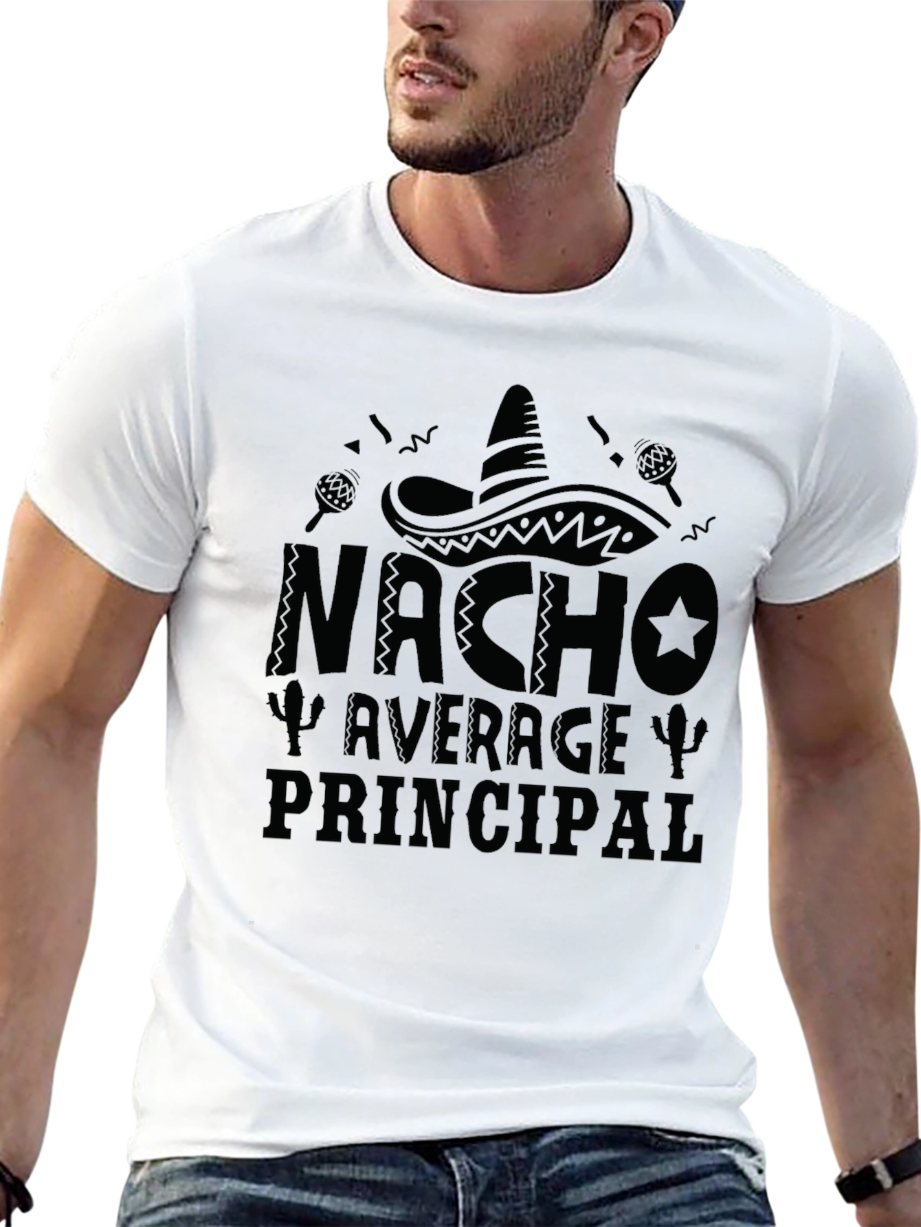 Black Nacho Average Principal T-Shirt Funny School Tee view 13