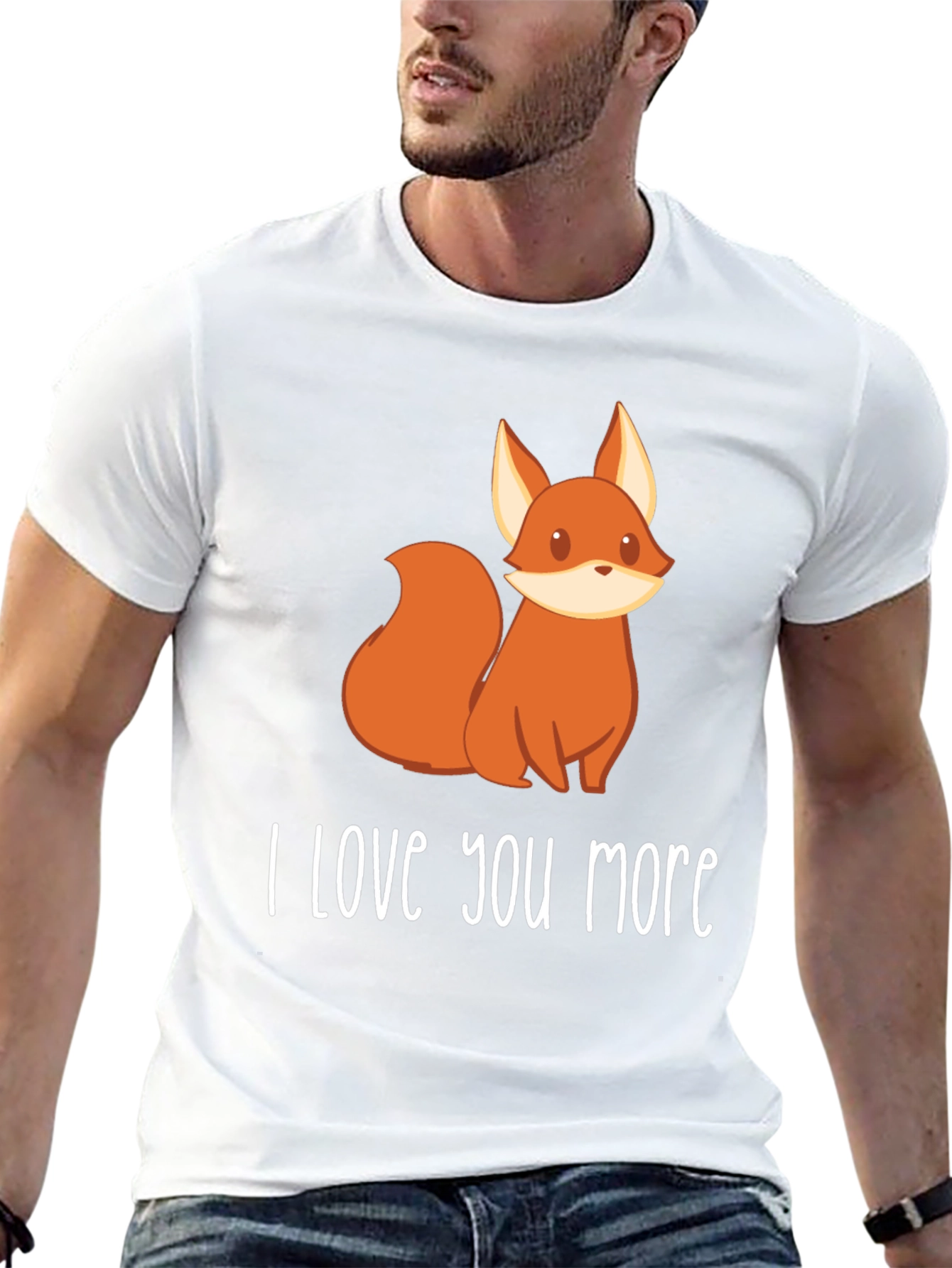Black I Love You More Fox Graphic Tee view 13