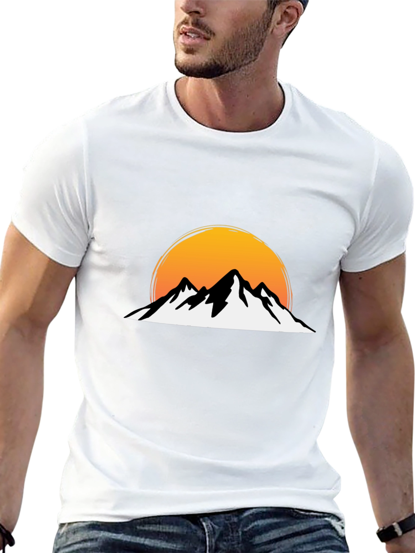 Black Mountain Sunset Graphic Tee - Black Cotton view 13