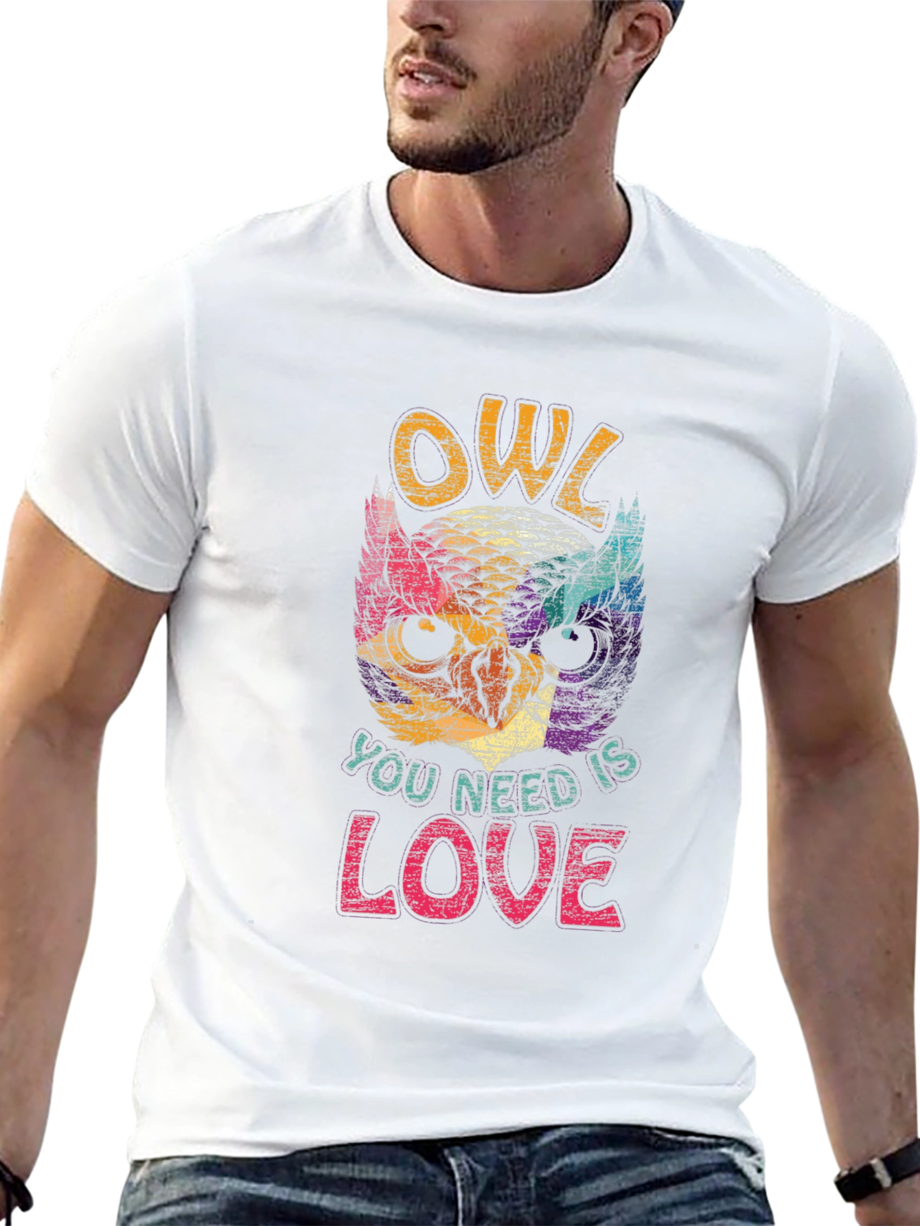 Black Owl You Need Is Love Graphic T-Shirt view 13