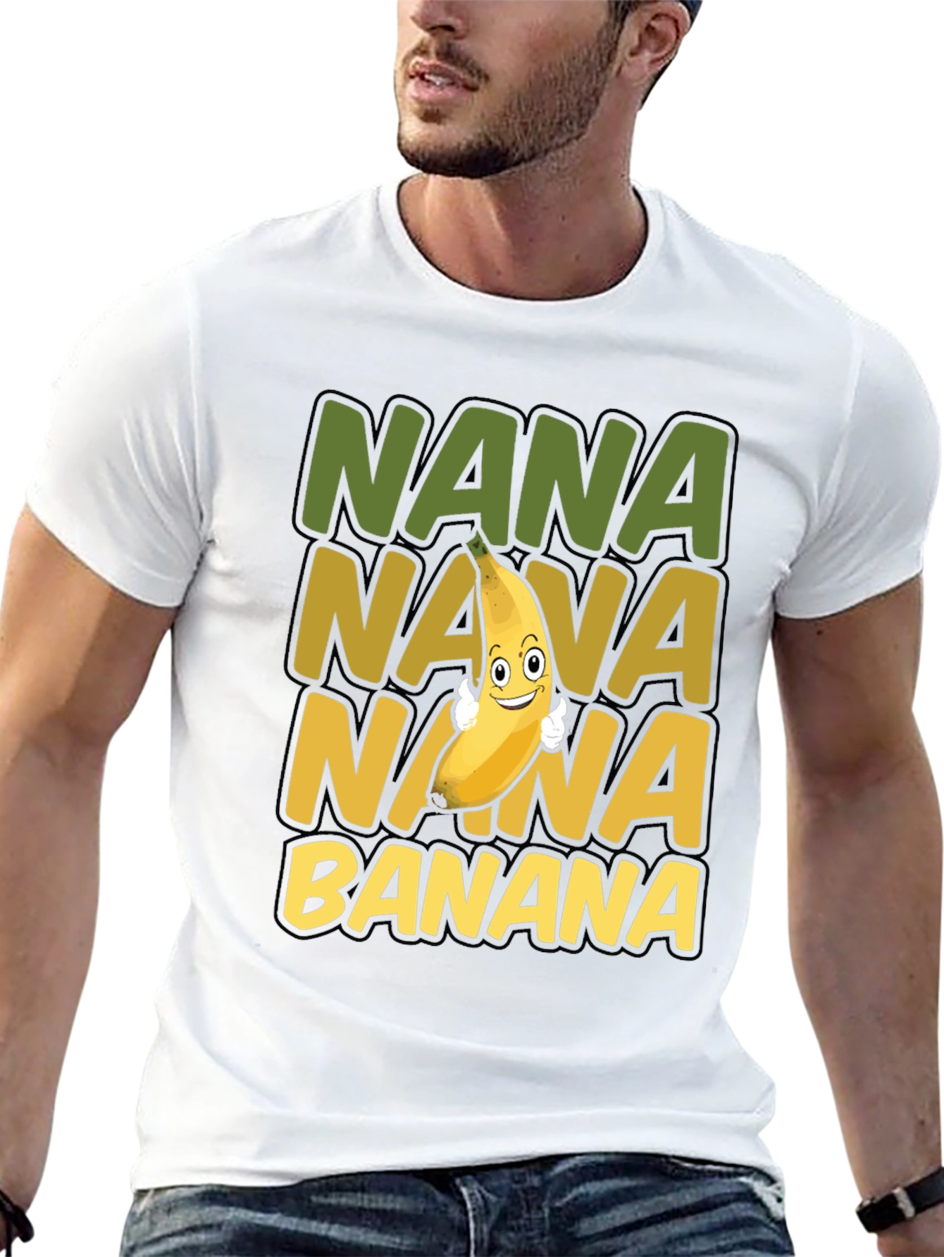 Black Nana Banana T-Shirt - Fun Fruit Graphic Tee view 13