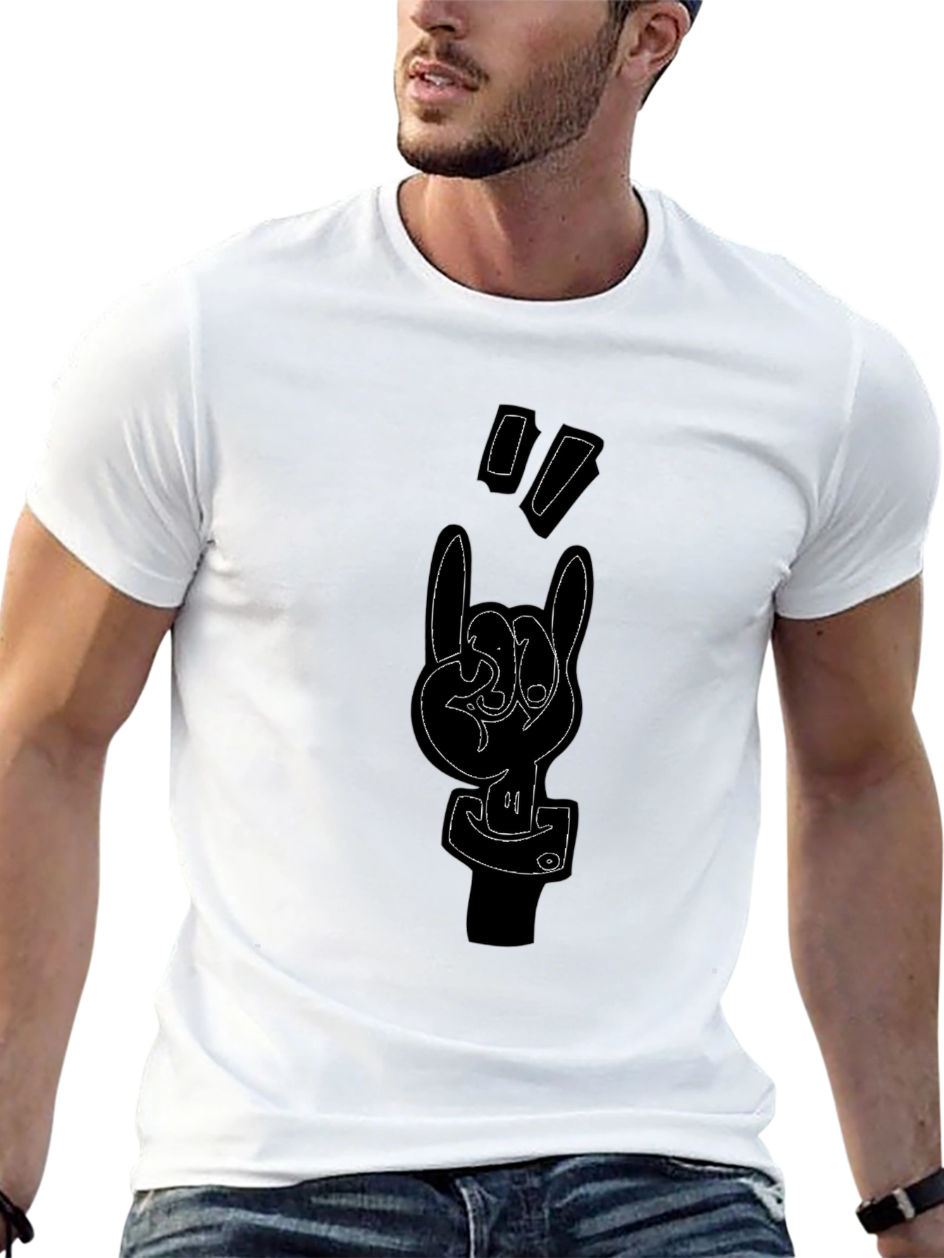 Black Rock On Graphic Tee - Black Cotton Blend Shirt view 13