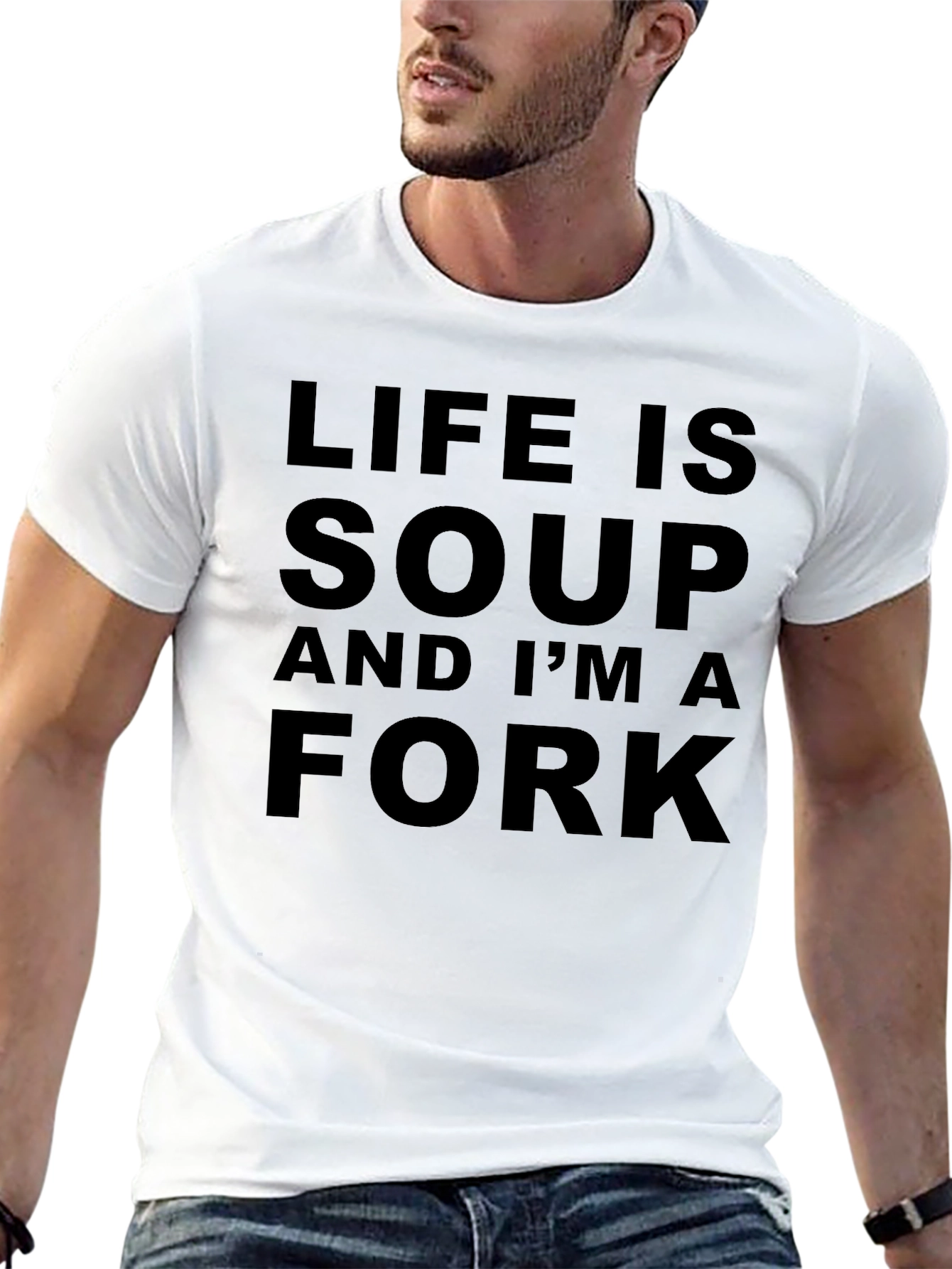 Black Life is Soup, I'm a Fork T-Shirt - Funny Slogan Tee view 13