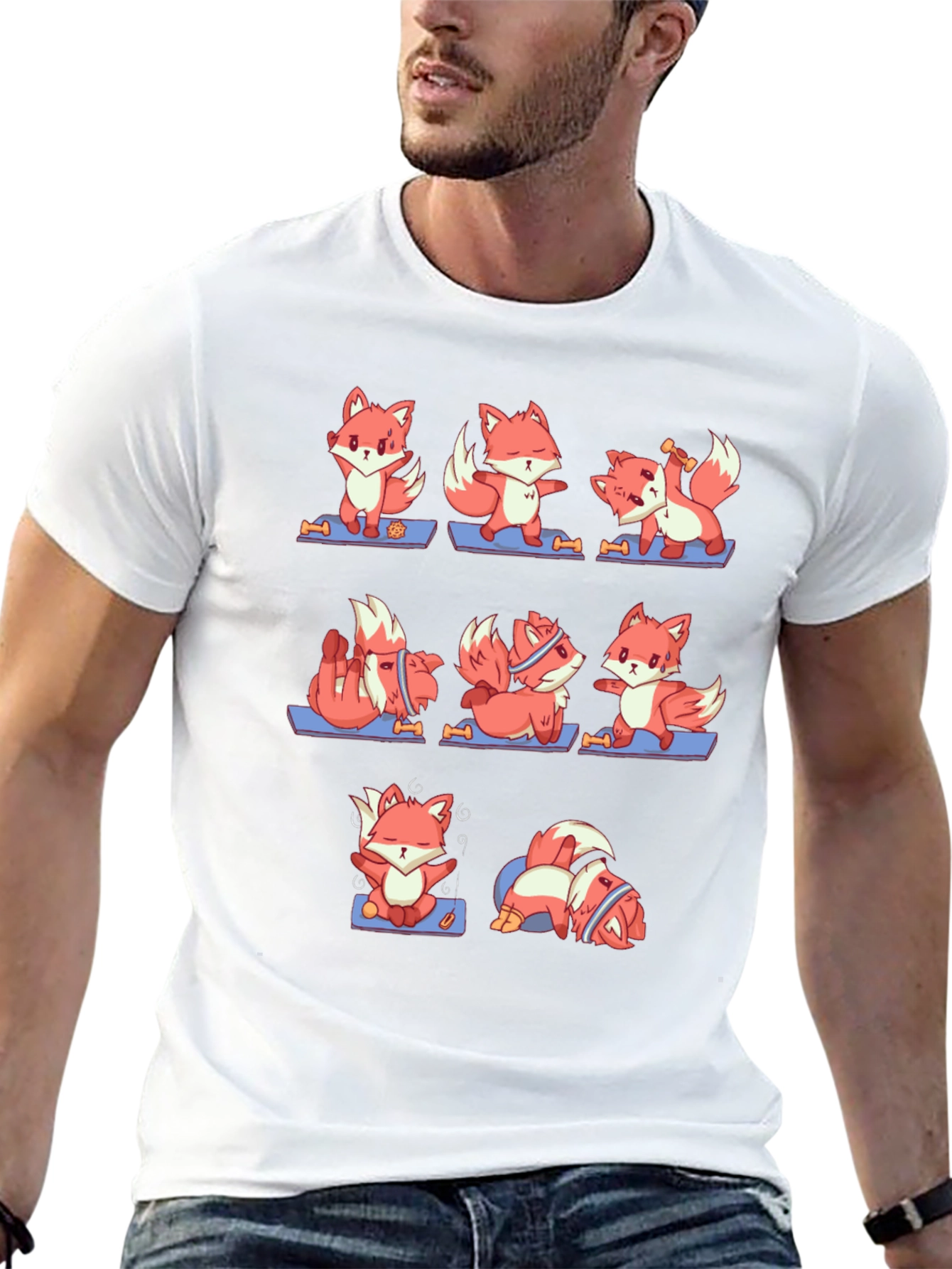 Black Yoga Fox Tee - Relax & Train! view 13