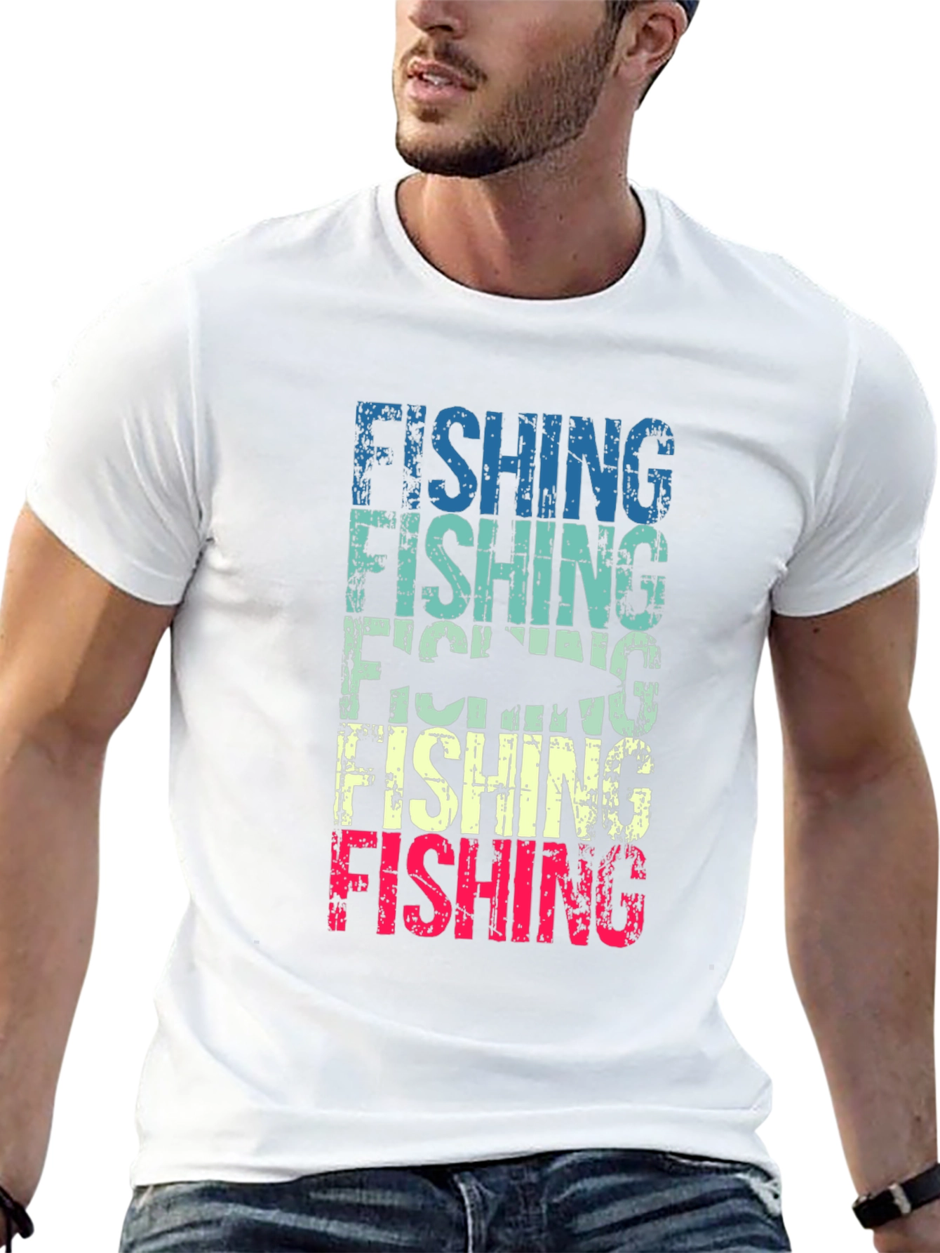Black Retro Fishing T-Shirt view 13