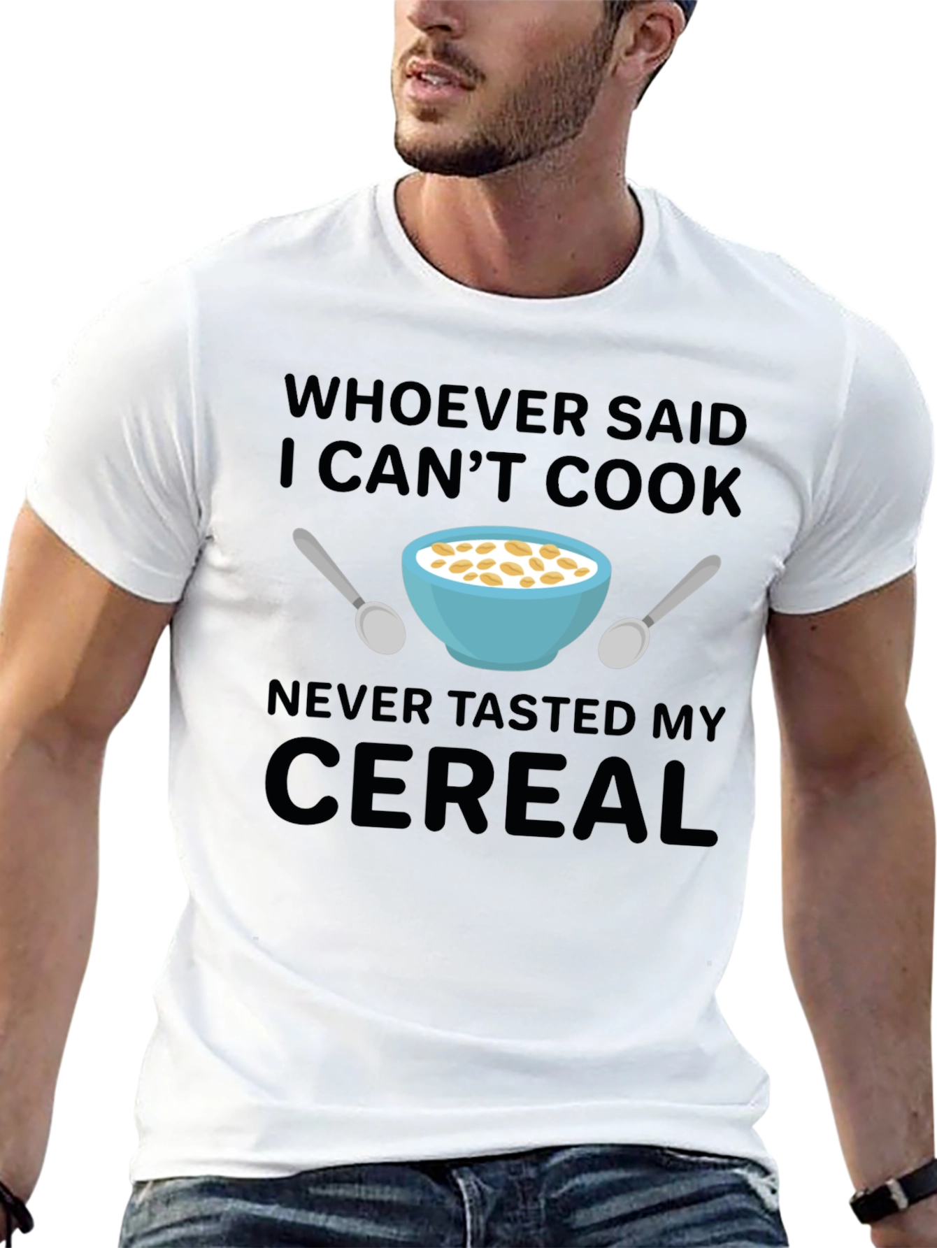 Black Funny Cereal T-Shirt - Whoever Said I Can't Cook view 13
