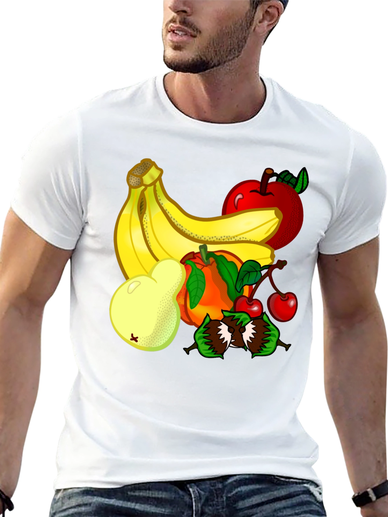 Black Funky Fruit T-Shirt - Bold Graphic Print, Casual Wear view 13