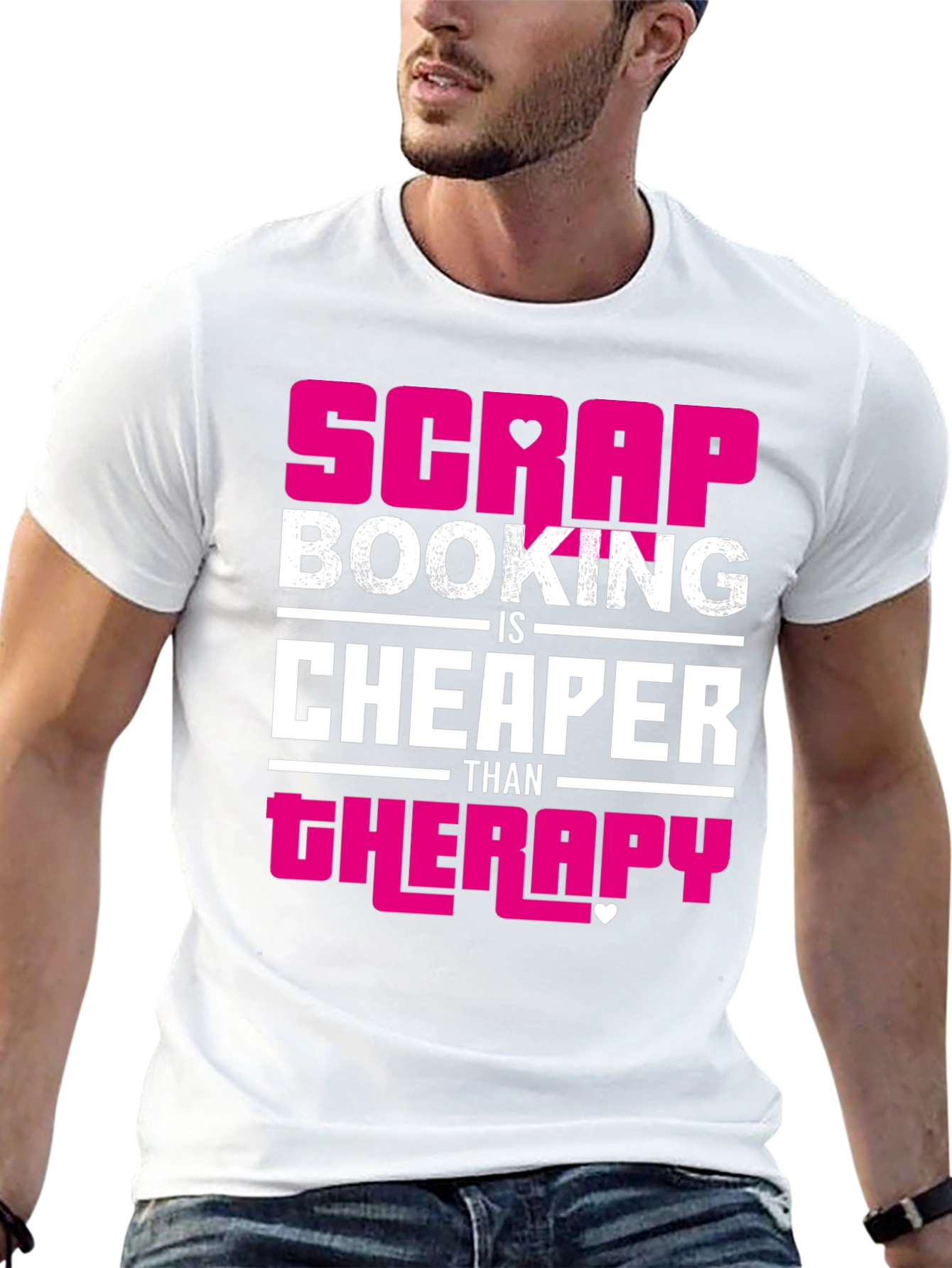 Black Scrapbooking Therapy Funny Graphic T-Shirt view 13