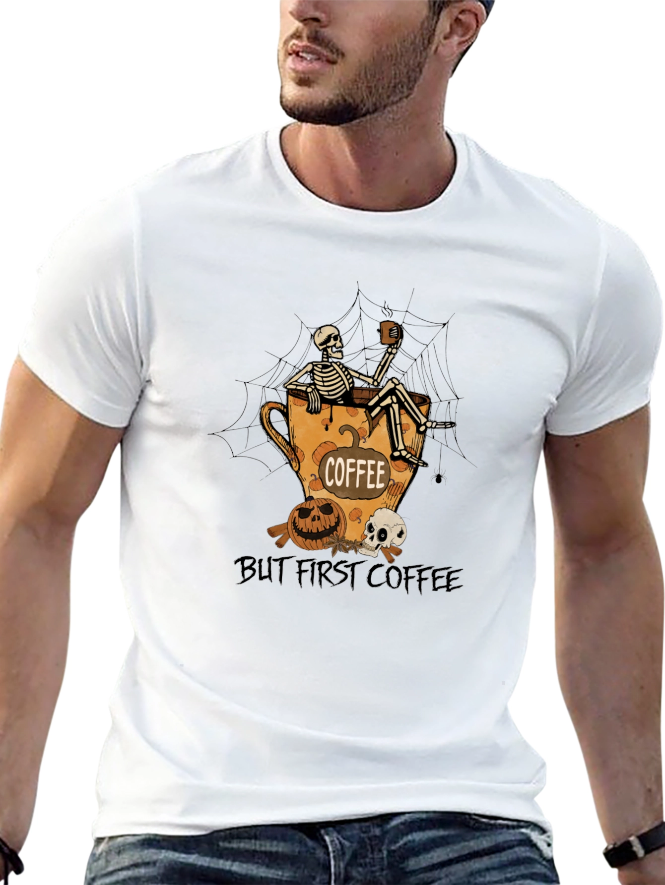 Black Coffee Skeleton T-Shirt - Halloween Edition view 13