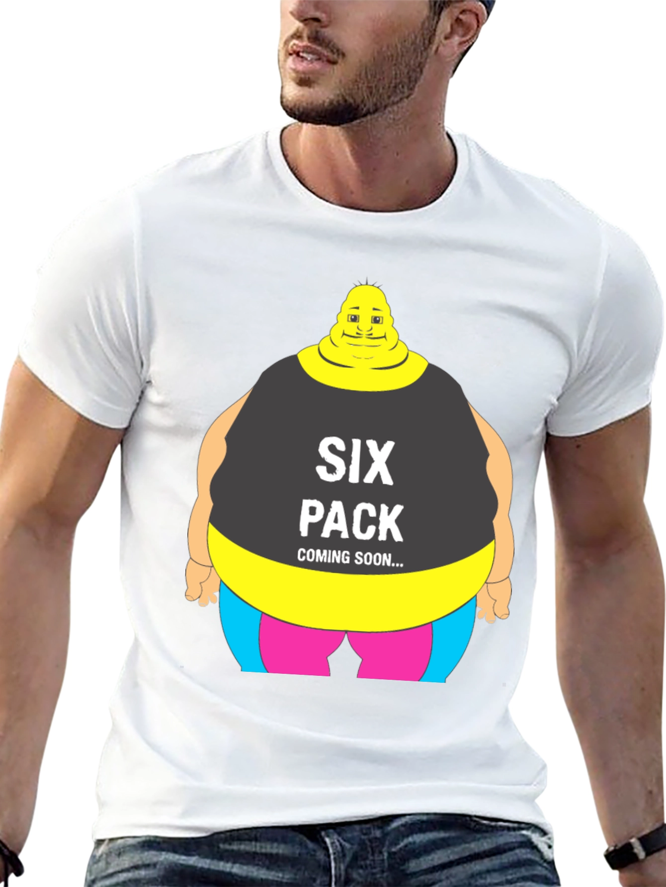Black Funny Six Pack Coming Soon Graphic T-Shirt view 13