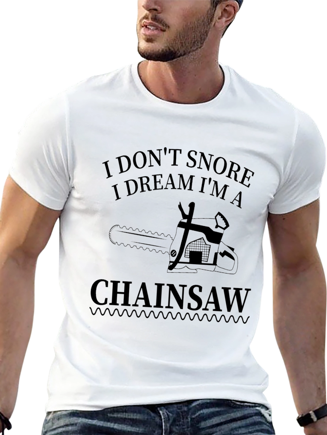 Black I Don't Snore Chainsaw Graphic Tee view 13