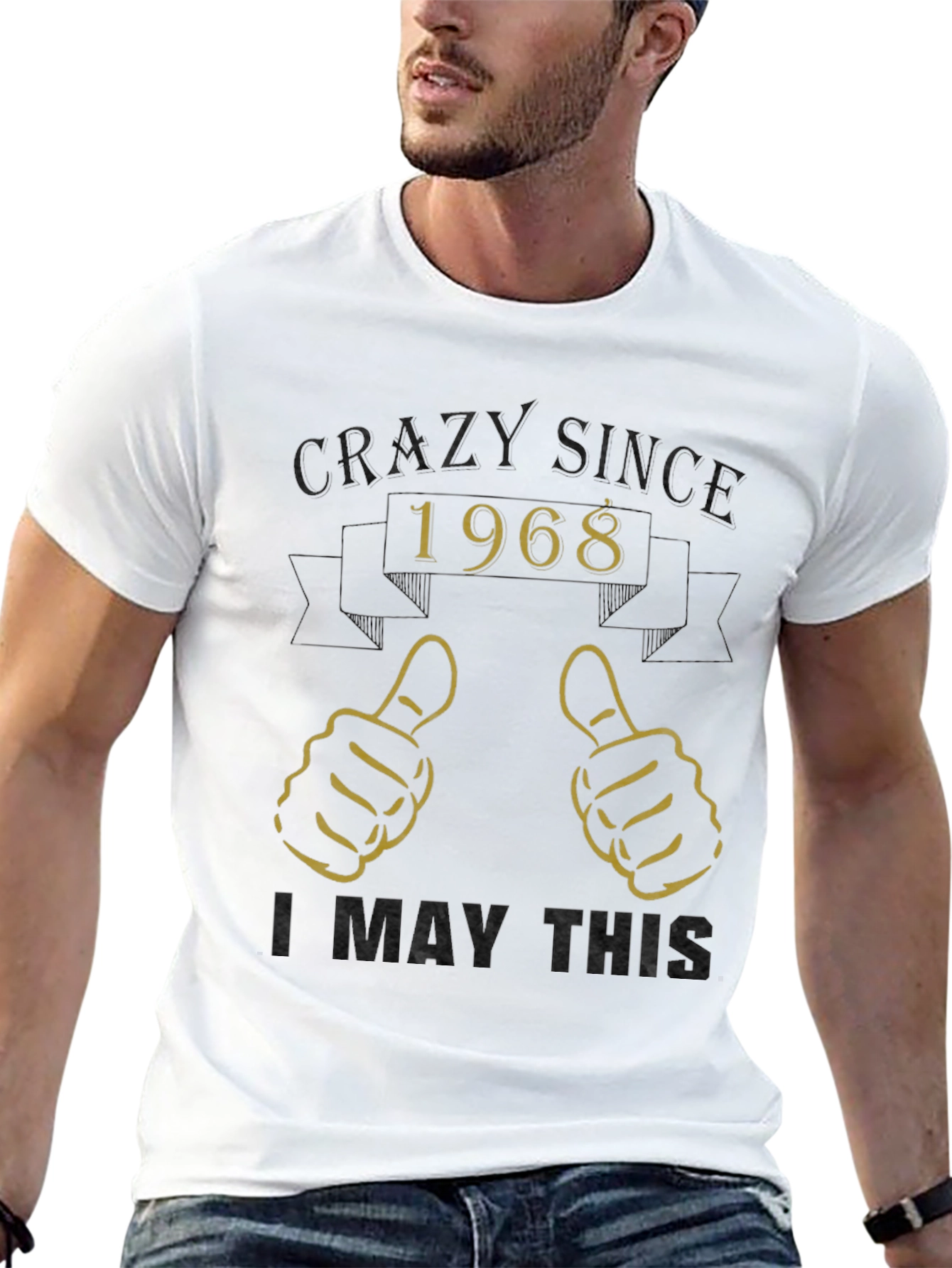 Black Crazy Since 1968 Graphic T-Shirt view 13