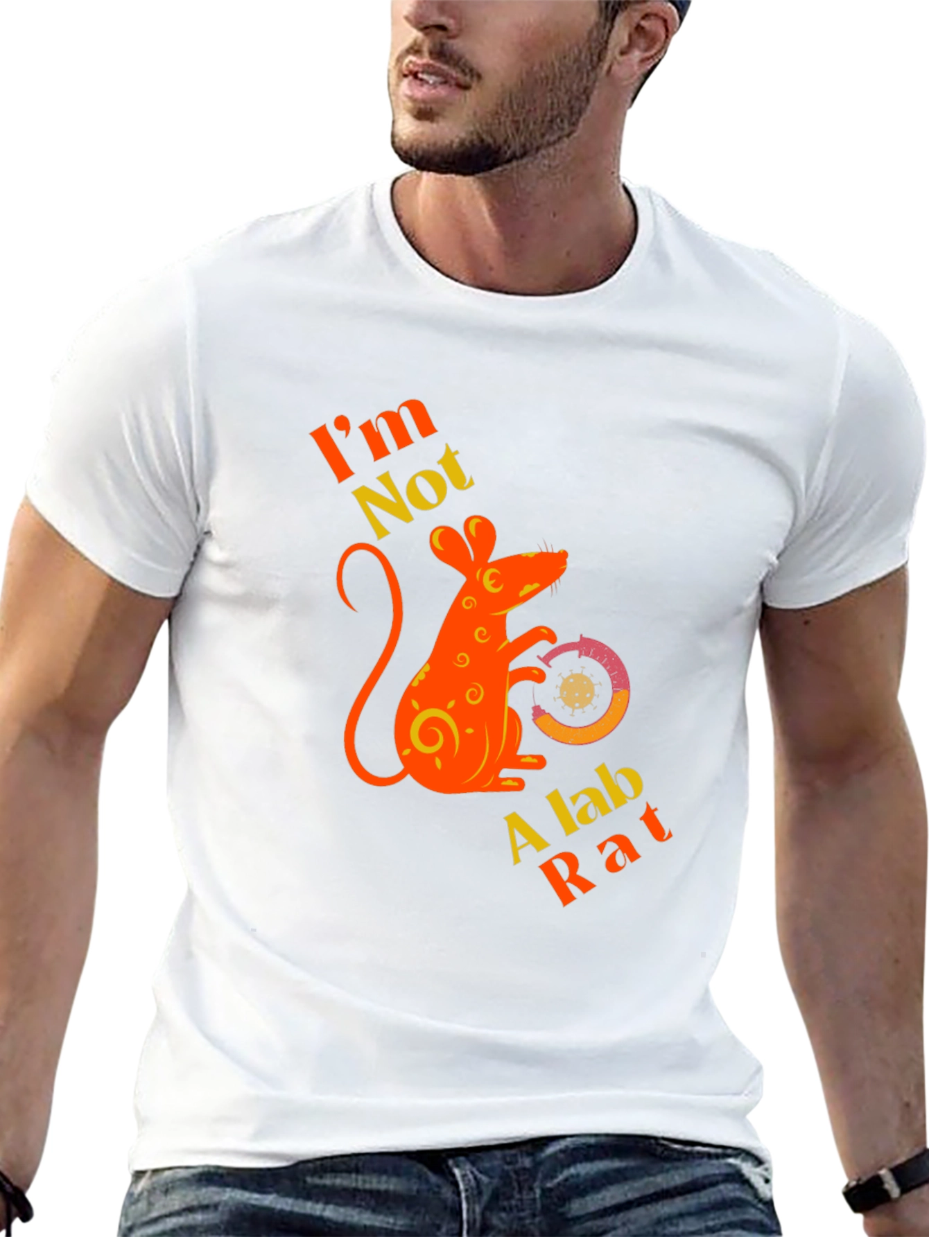 Black I'm Not A Lab Rat Graphic T-Shirt view 13