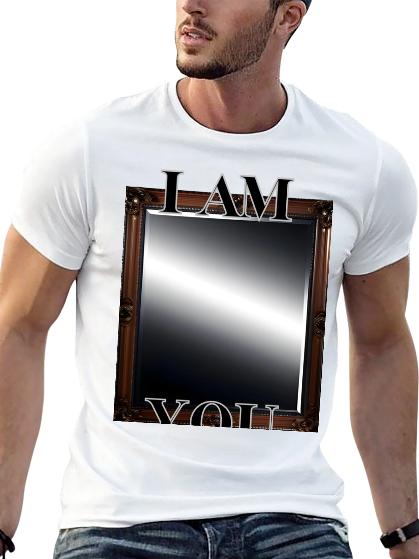Black I AM YOU Mirror T-Shirt view 13