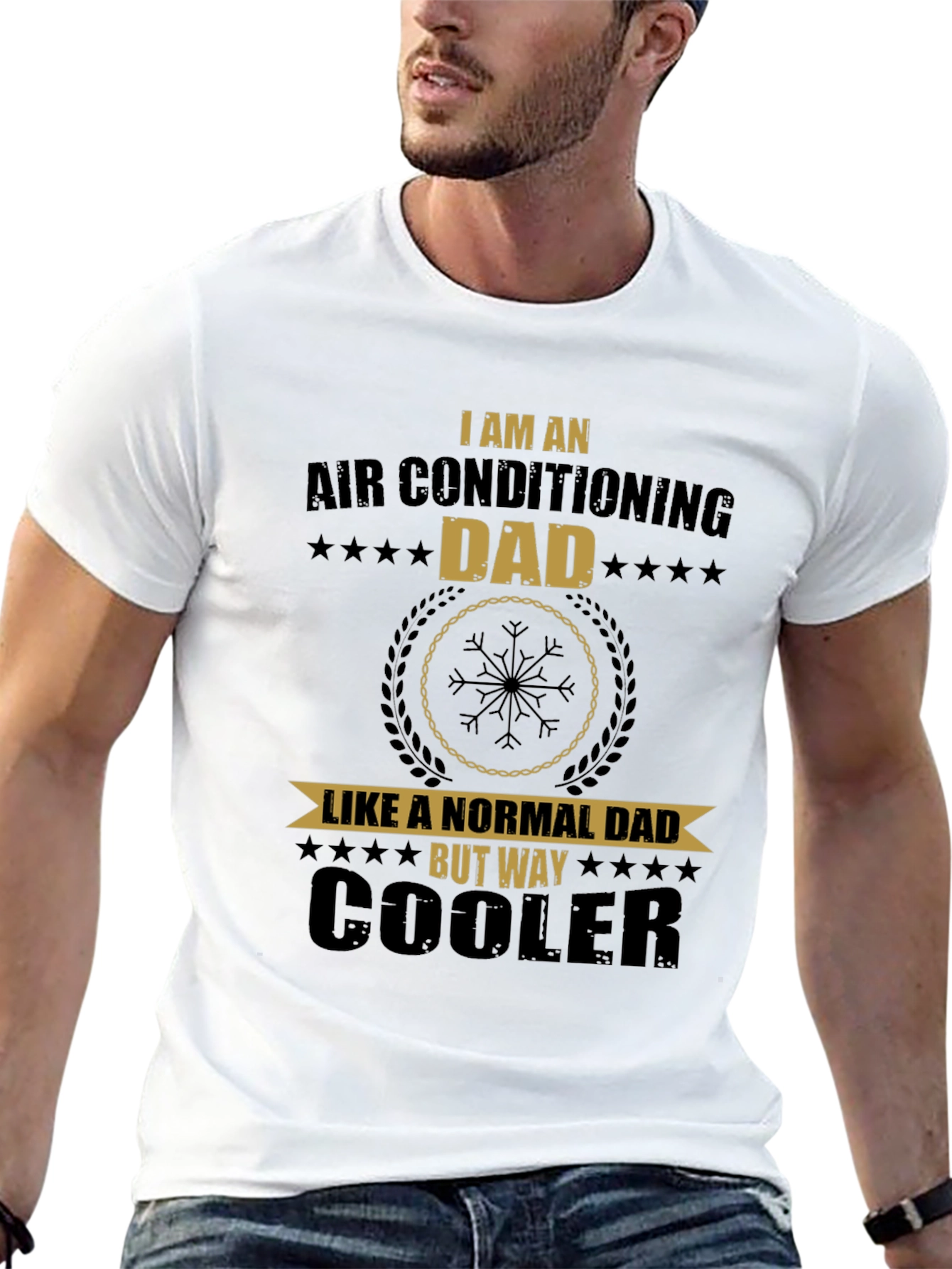 Black Air Conditioning Dad T-Shirt - Funny Father's Day Gift view 13