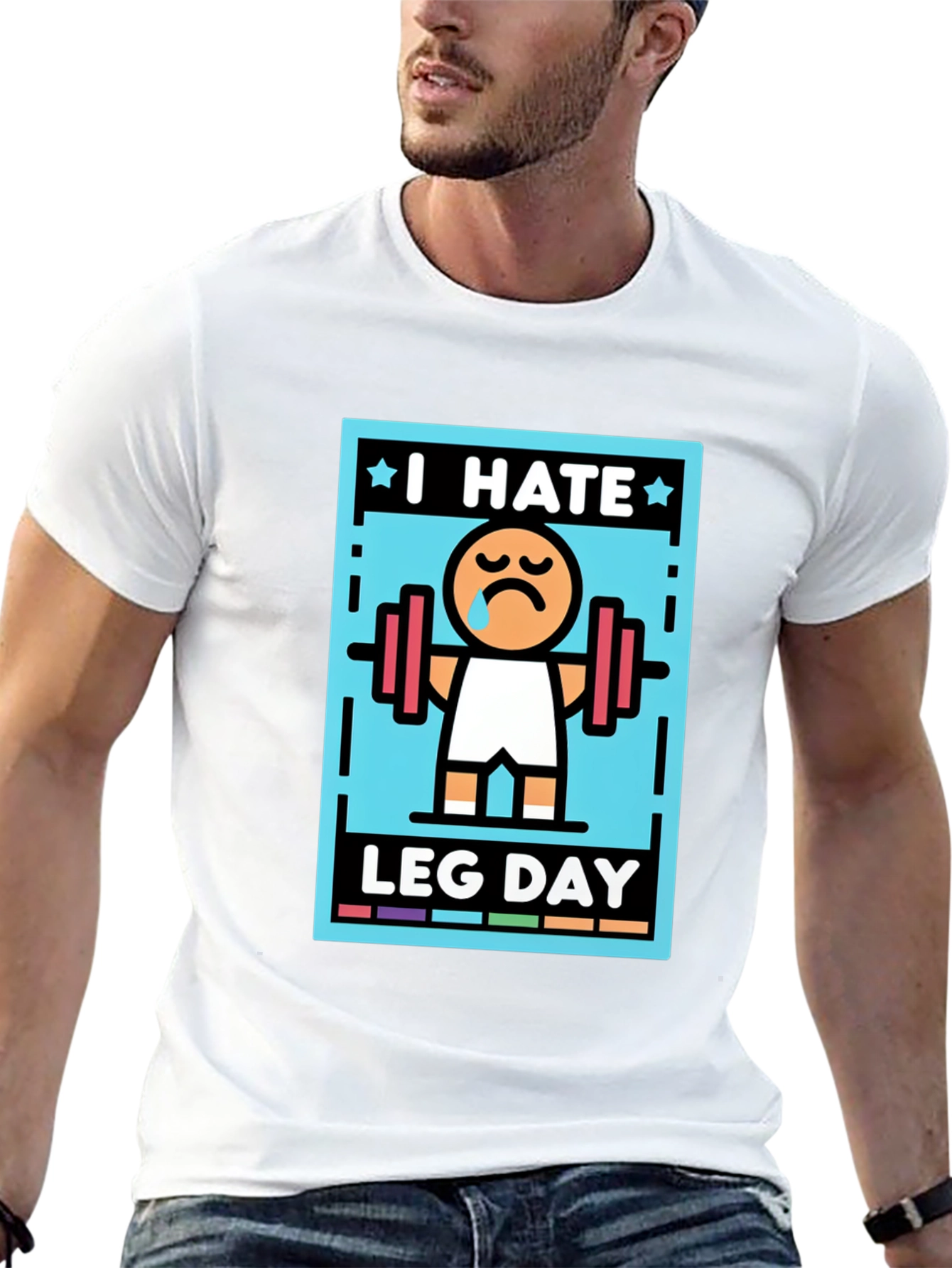 Black I Hate Leg Day T-Shirt - Funny Workout Tee view 13