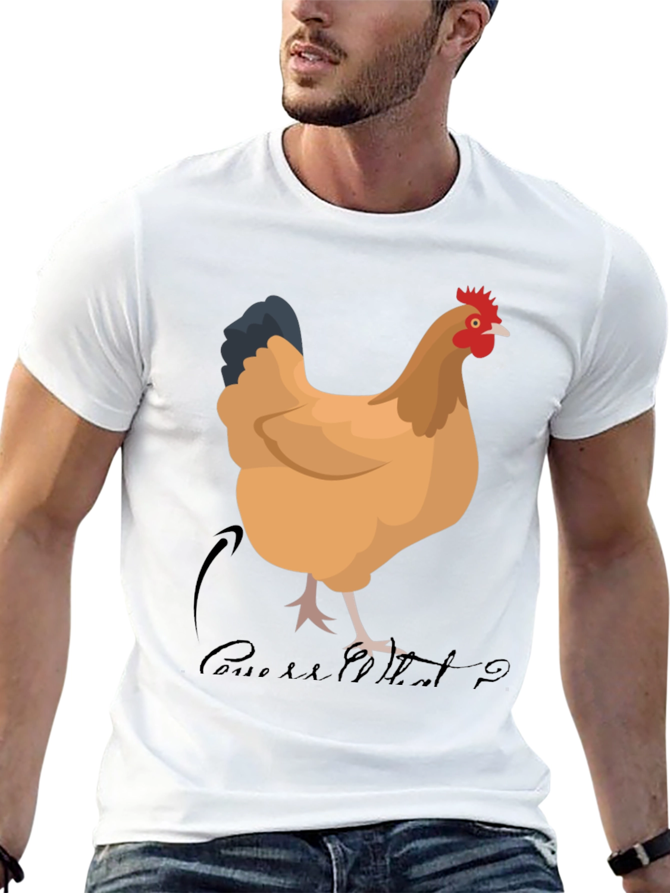 Black Funny Chicken T-Shirt - Guess What? view 13