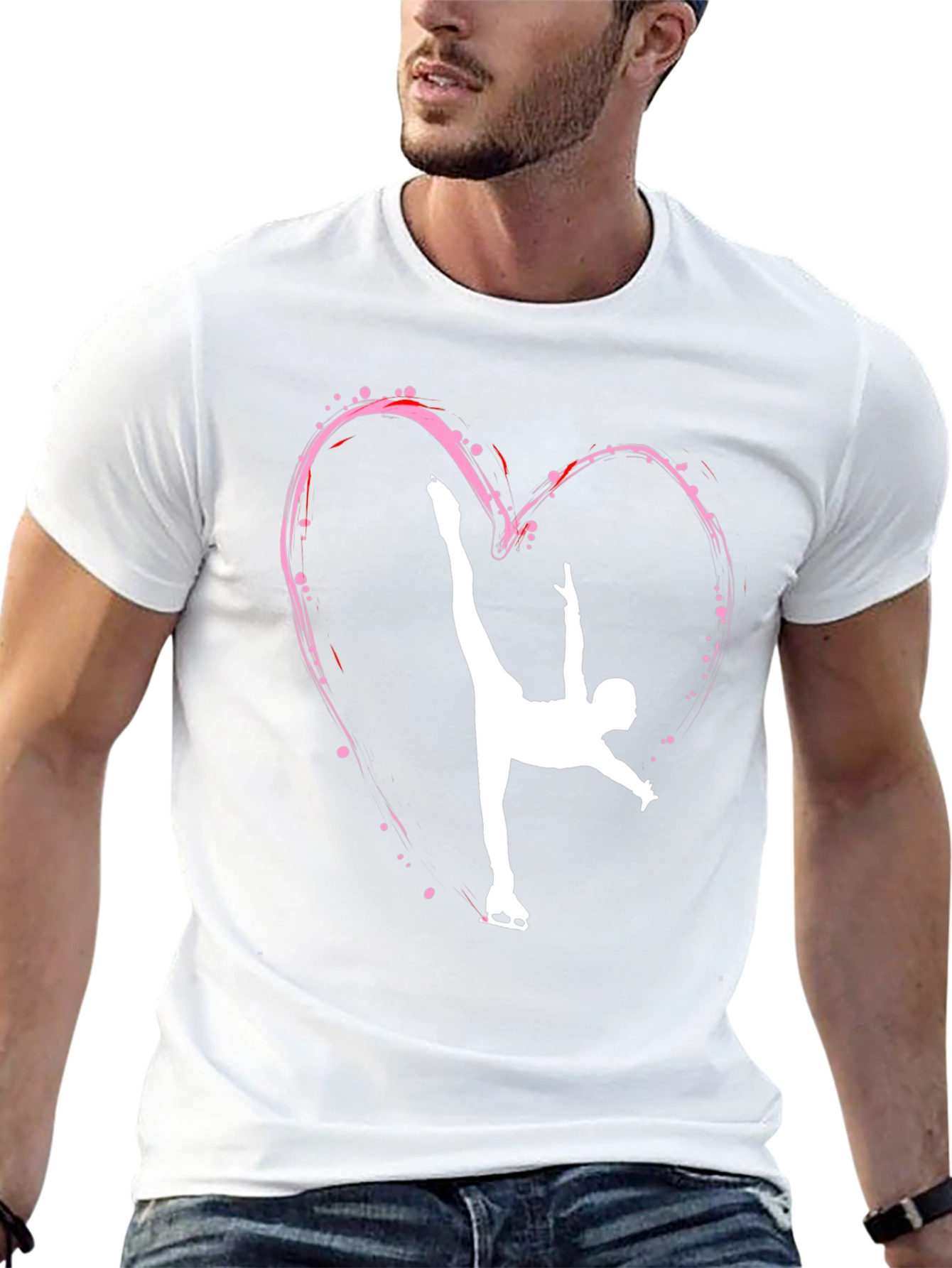Black Figure Skating Heart T-Shirt view 13