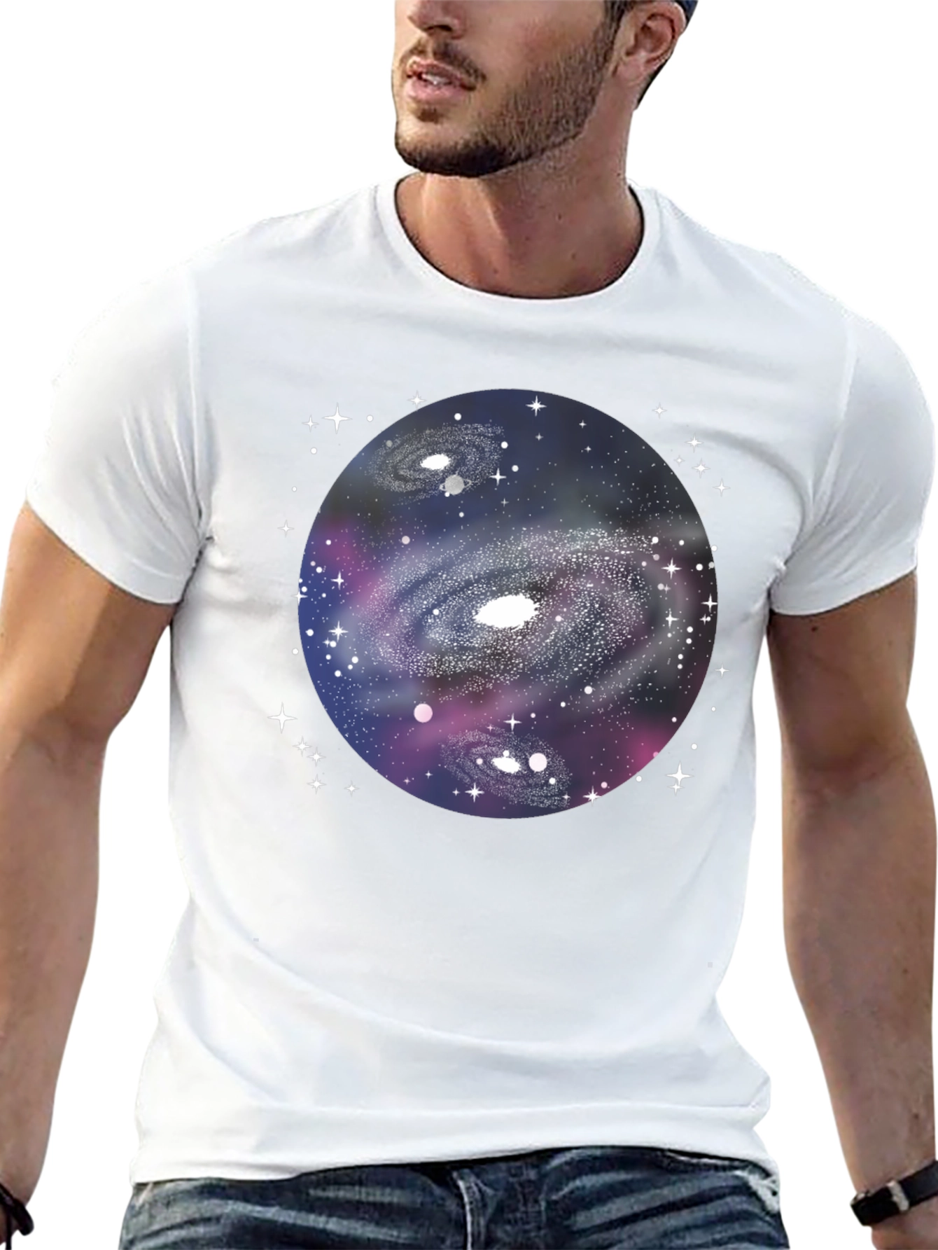 Black Galaxy Graphic Black T-Shirt view 13
