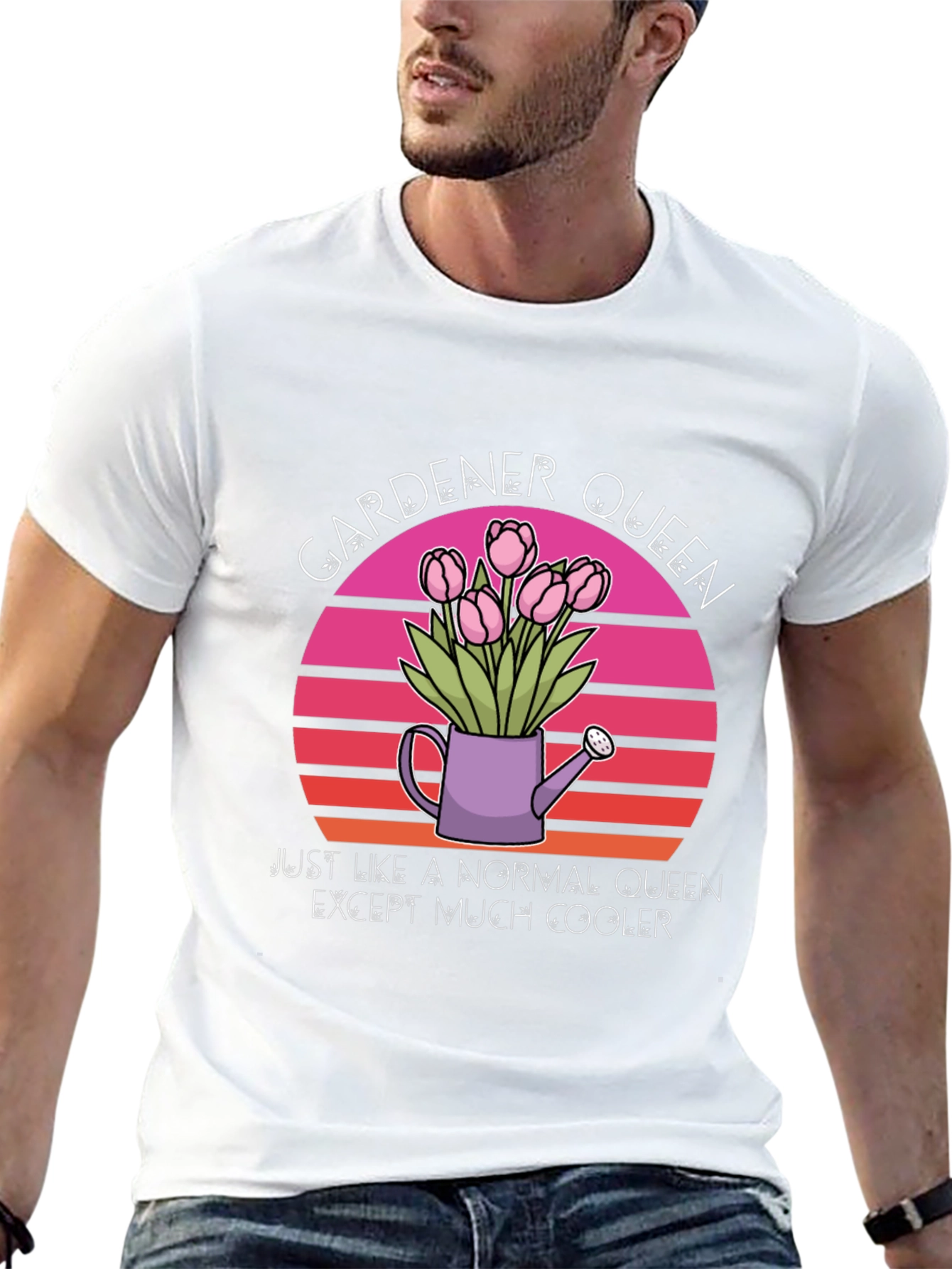 Black Gardener Queen T-Shirt - Cool Floral Design view 13