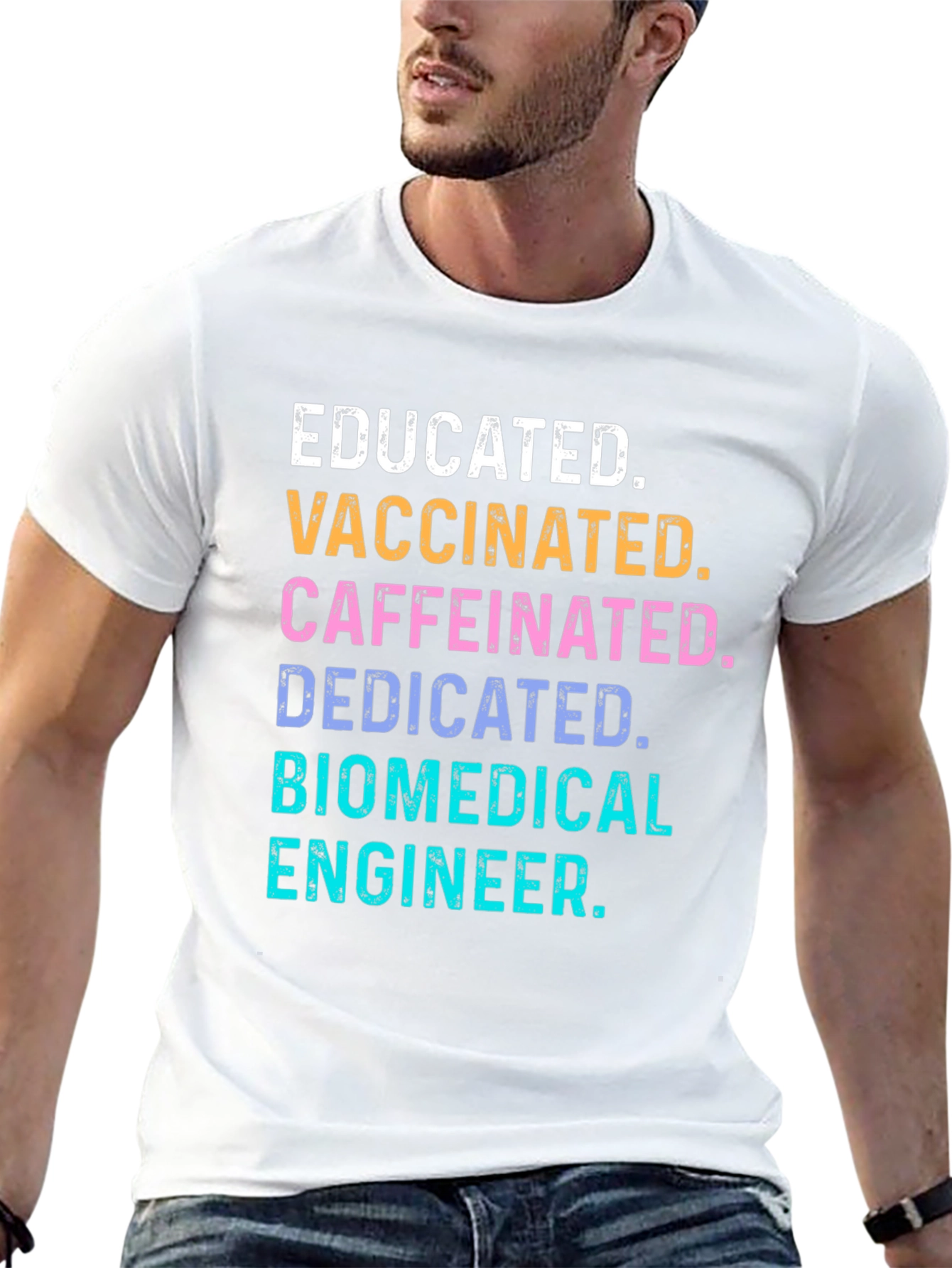 Black Educated Vaccinated Biomedical Engineer T-Shirt view 13