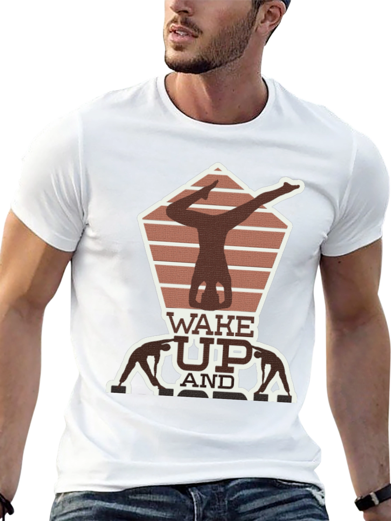 Black Wake Up Yoga Pose Graphic Tee view 13