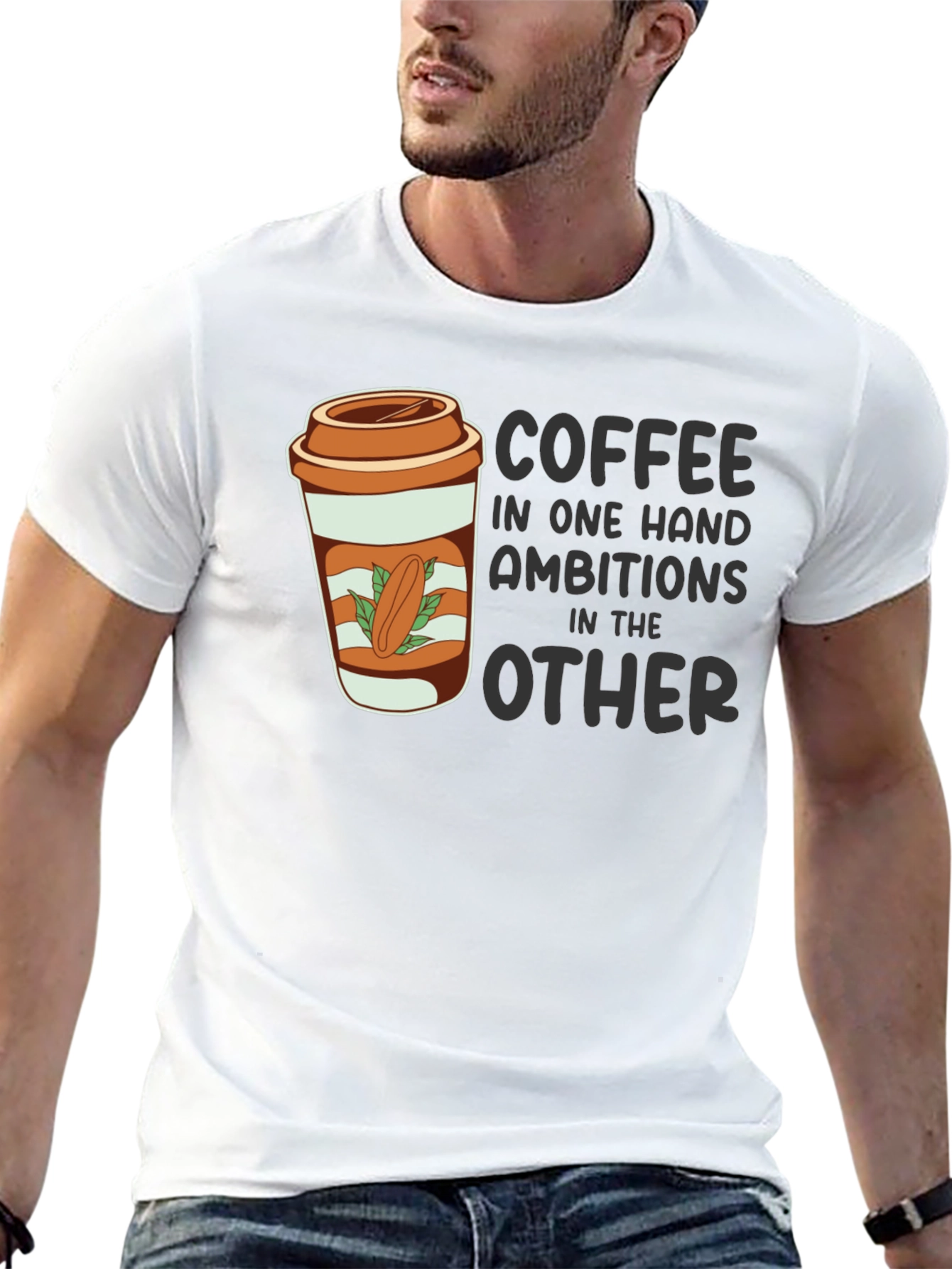 Black Coffee and Ambition Graphic T-Shirt view 13