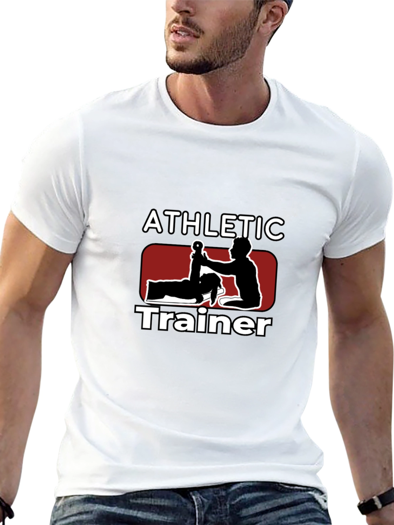 Black Athletic Trainer Graphic Tee - Sports Medicine Apparel view 13