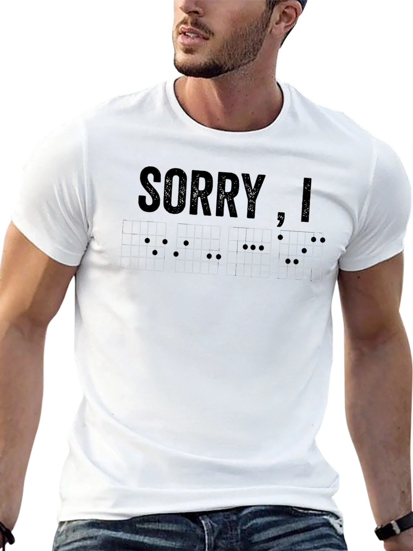 Black Sorry, I Flat T-Shirt Music Chord Humor view 13
