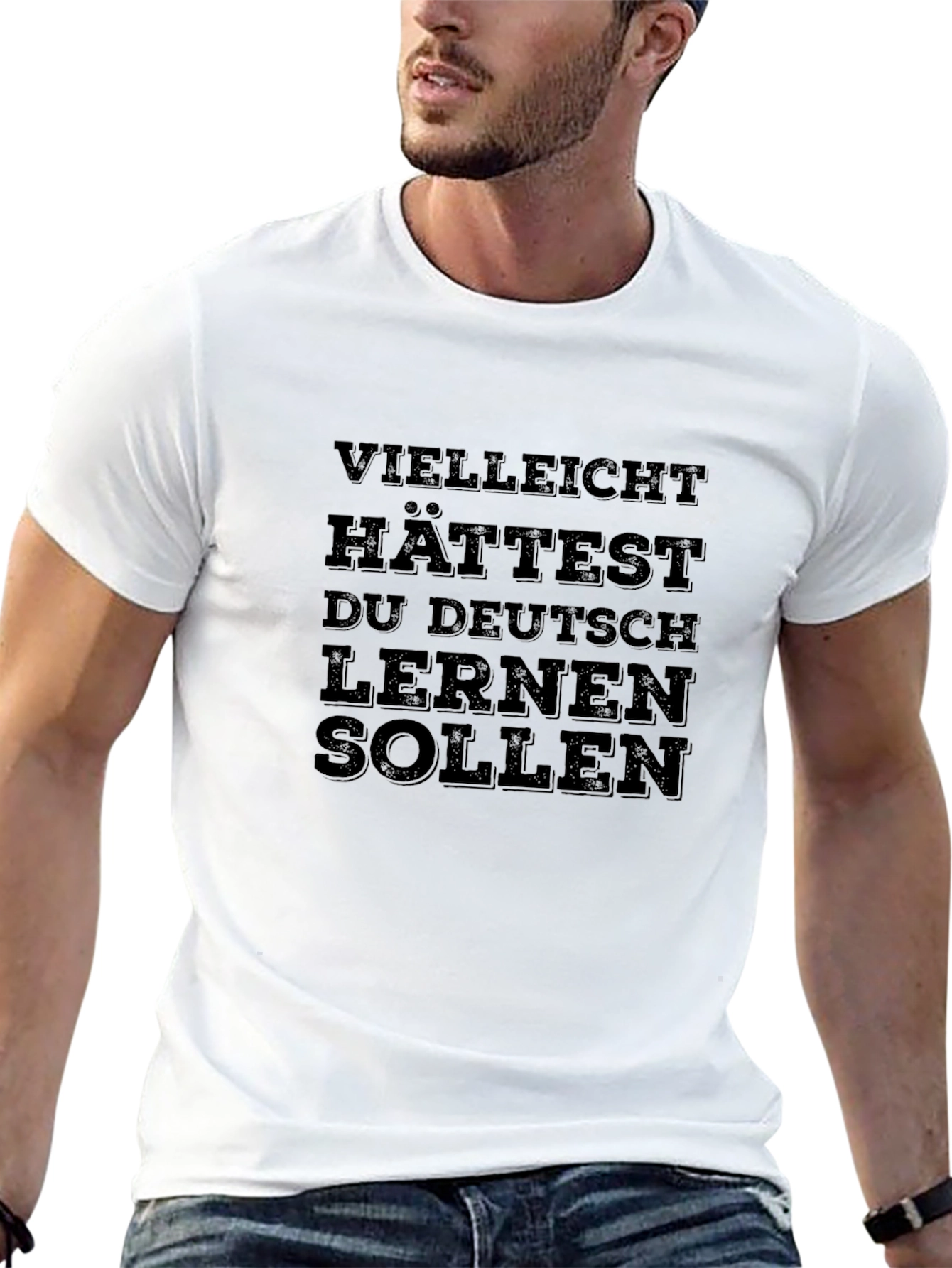 Black Funny German Slogan T-Shirt view 13