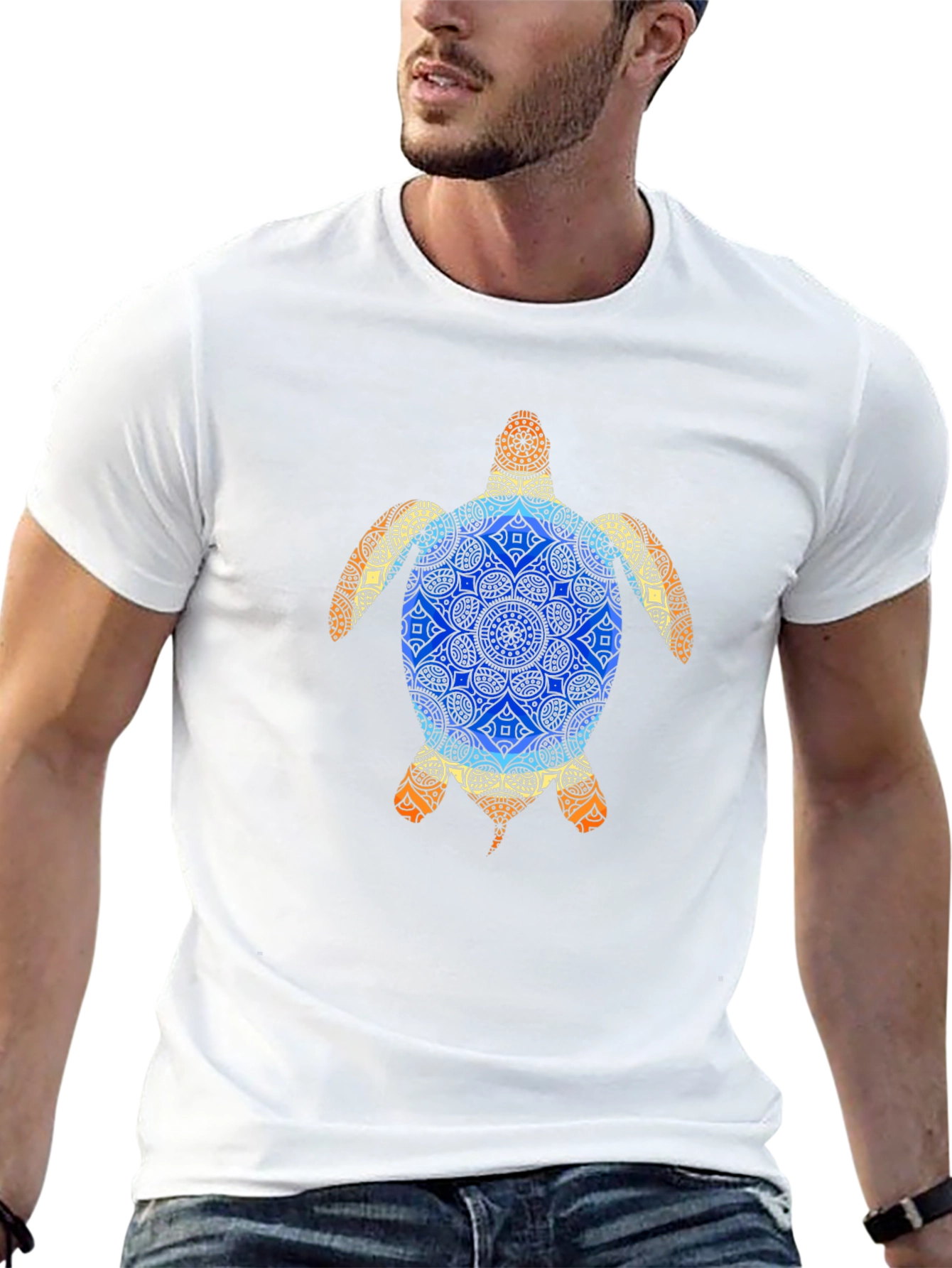 Black Turtle Mandala Graphic Tee - Black view 13