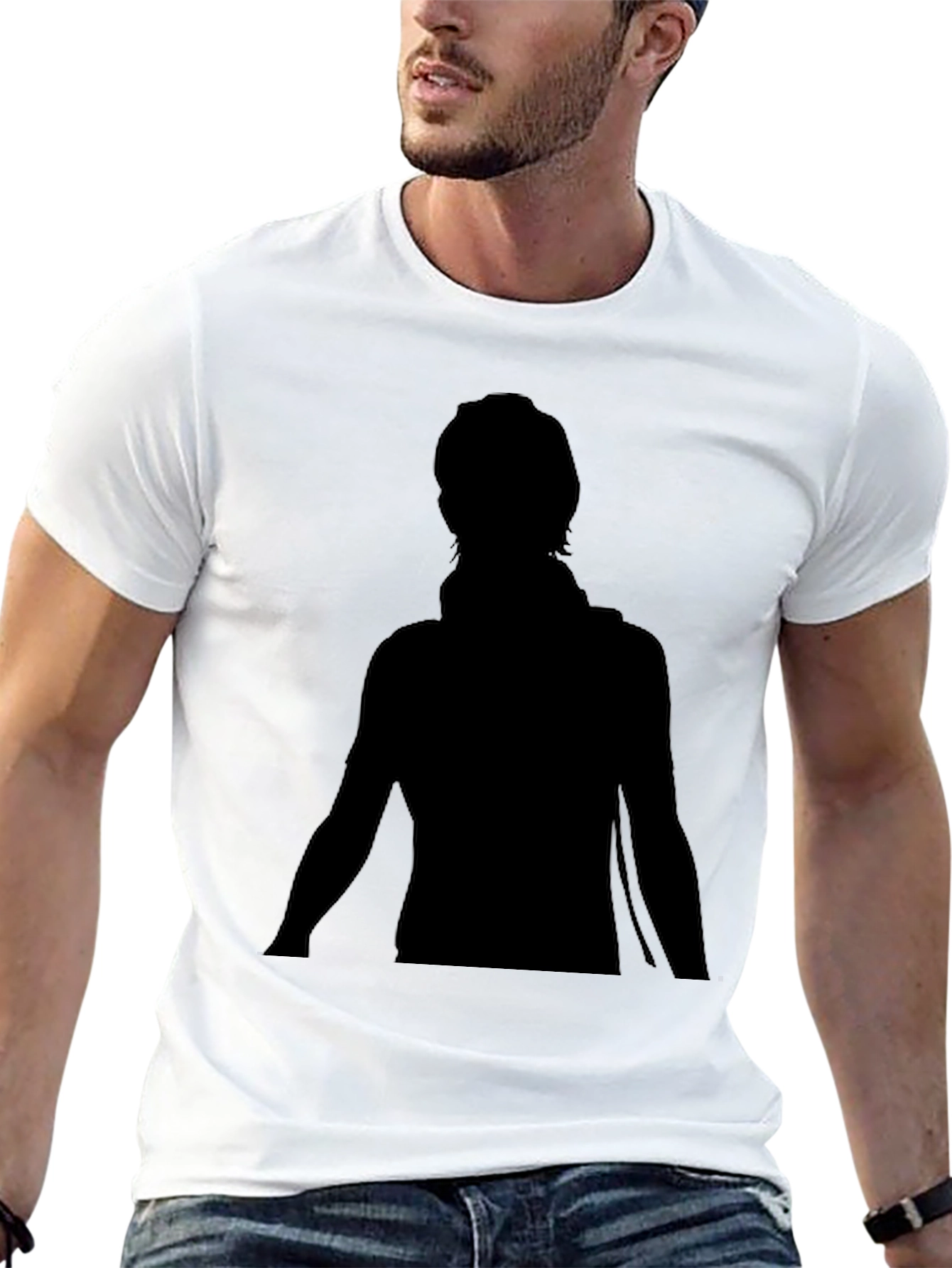 Men's Black Graphic Tee - Silhouette Design - 13