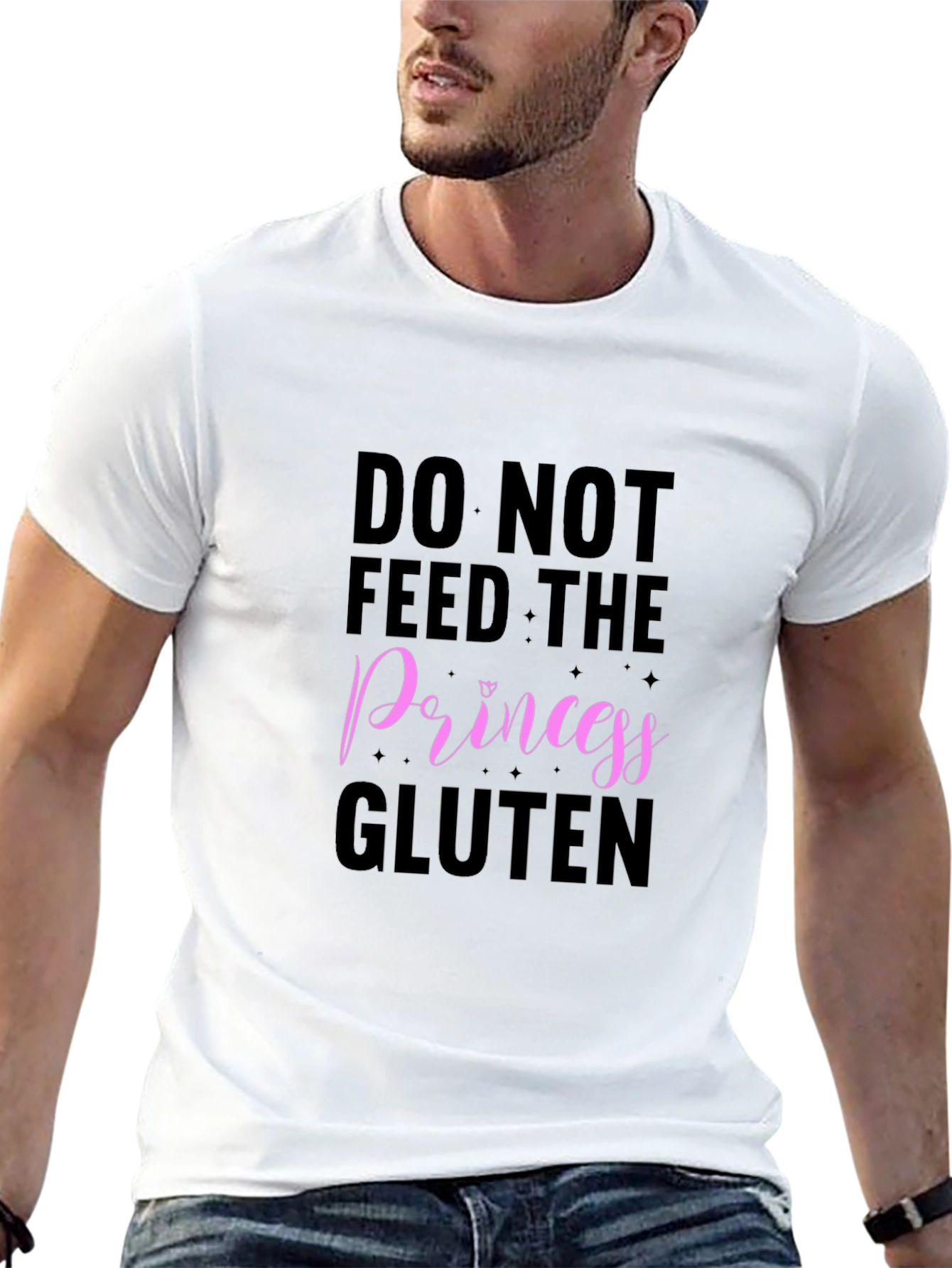 Black Do Not Feed the Princess Gluten T-Shirt view 13