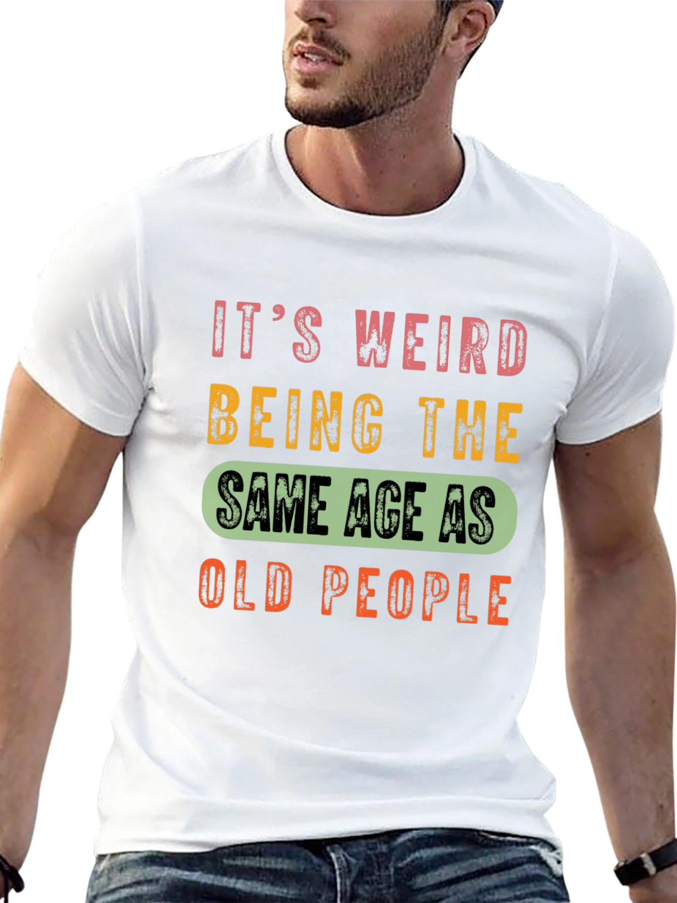 Black Funny Aging T-Shirt: Same Age as Old People view 13