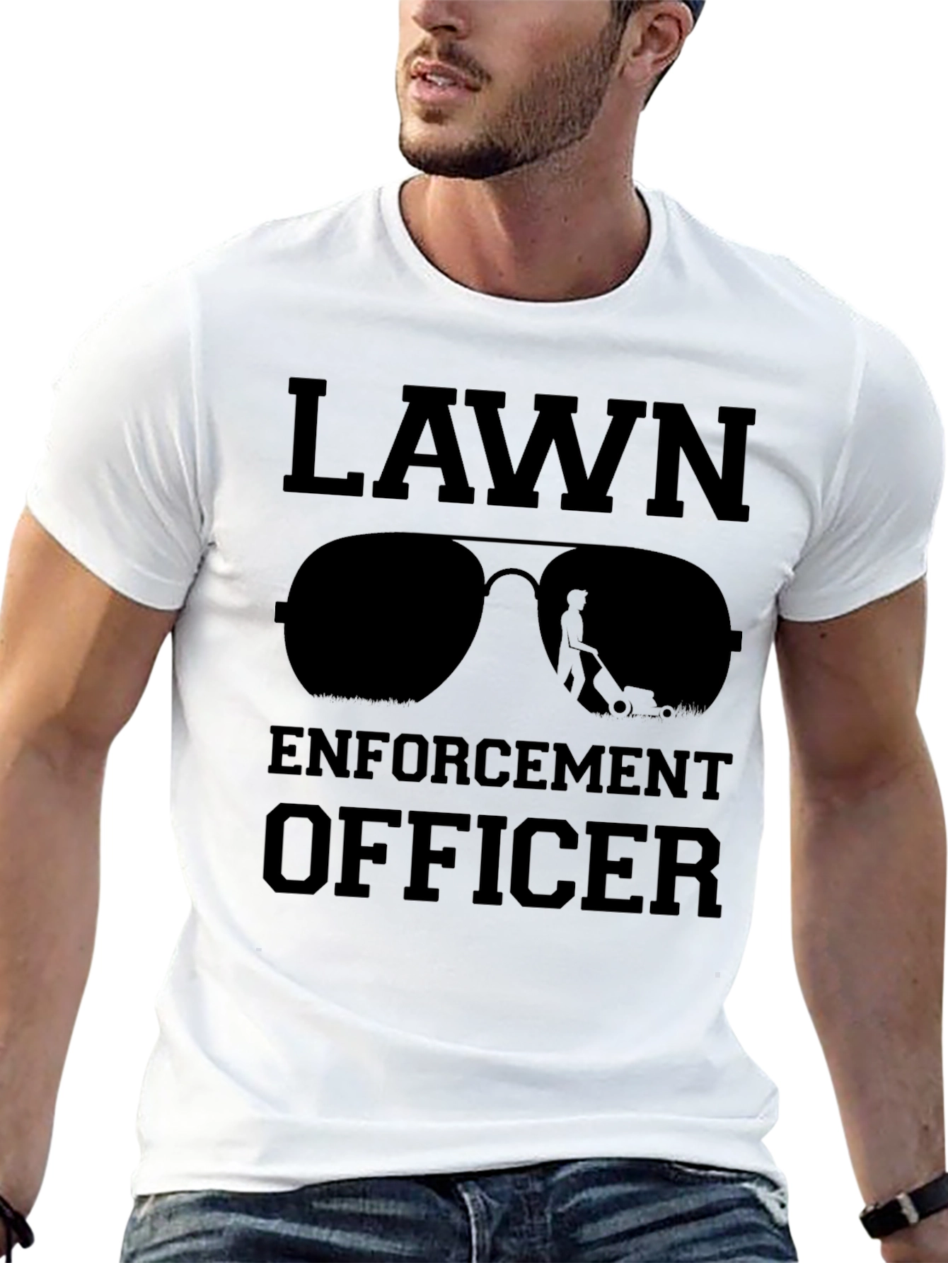 Black Lawn Enforcement Officer Graphic Tee view 13