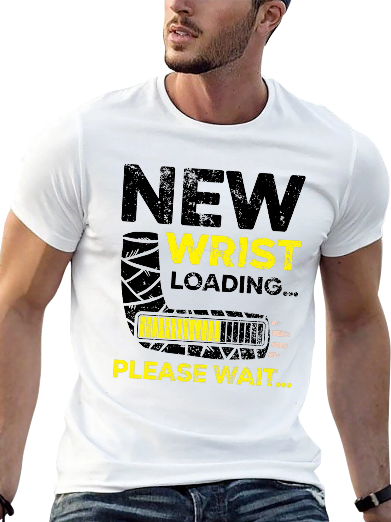 Black New Wrist Loading Funny Graphic T-Shirt view 13