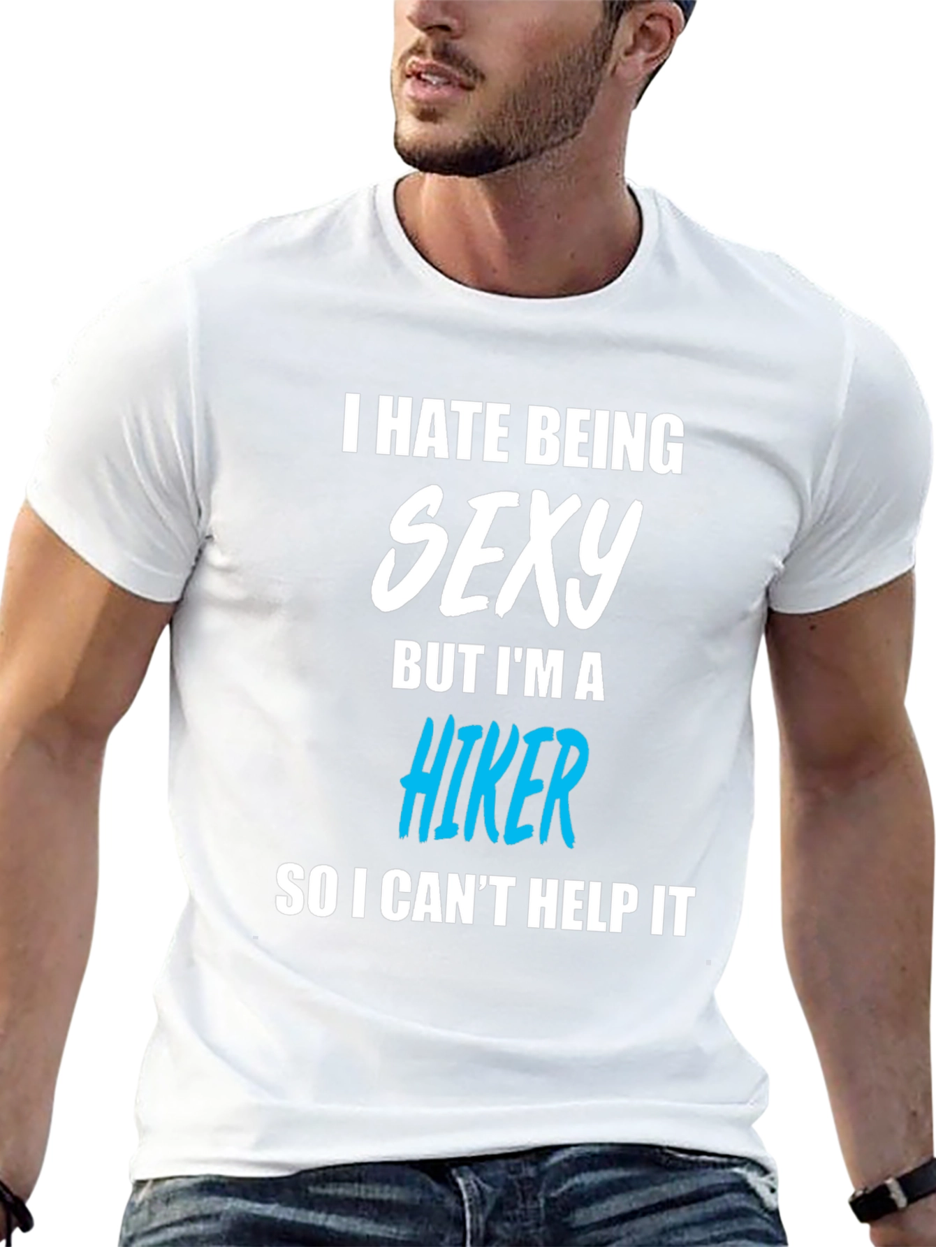 Black Funny Hiker T-Shirt - I Hate Being Sexy view 13