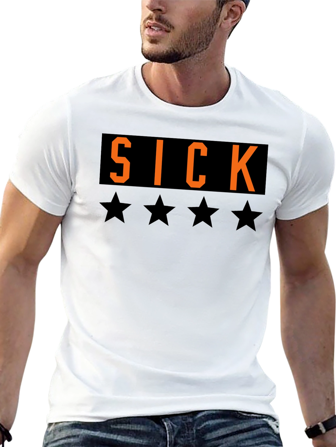 Black SICK T-Shirt - Black Tee with Bold Graphic view 13