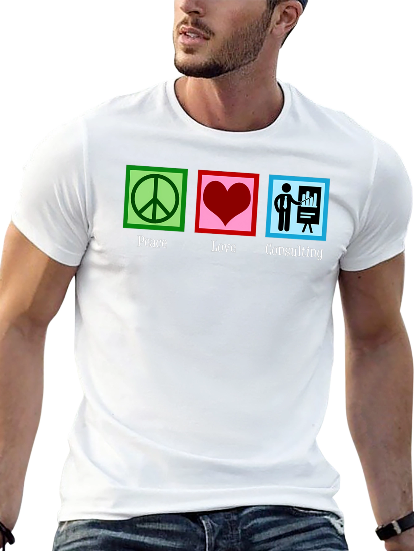 Black Peace Love Consulting Graphic T-Shirt view 13