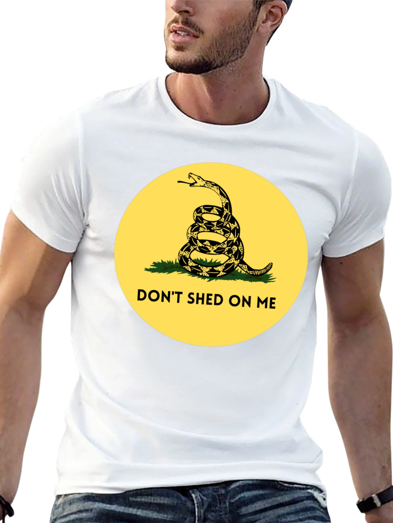 Black Don't Shed on Me T-Shirt - Patriotic Snake Graphic Tee view 13