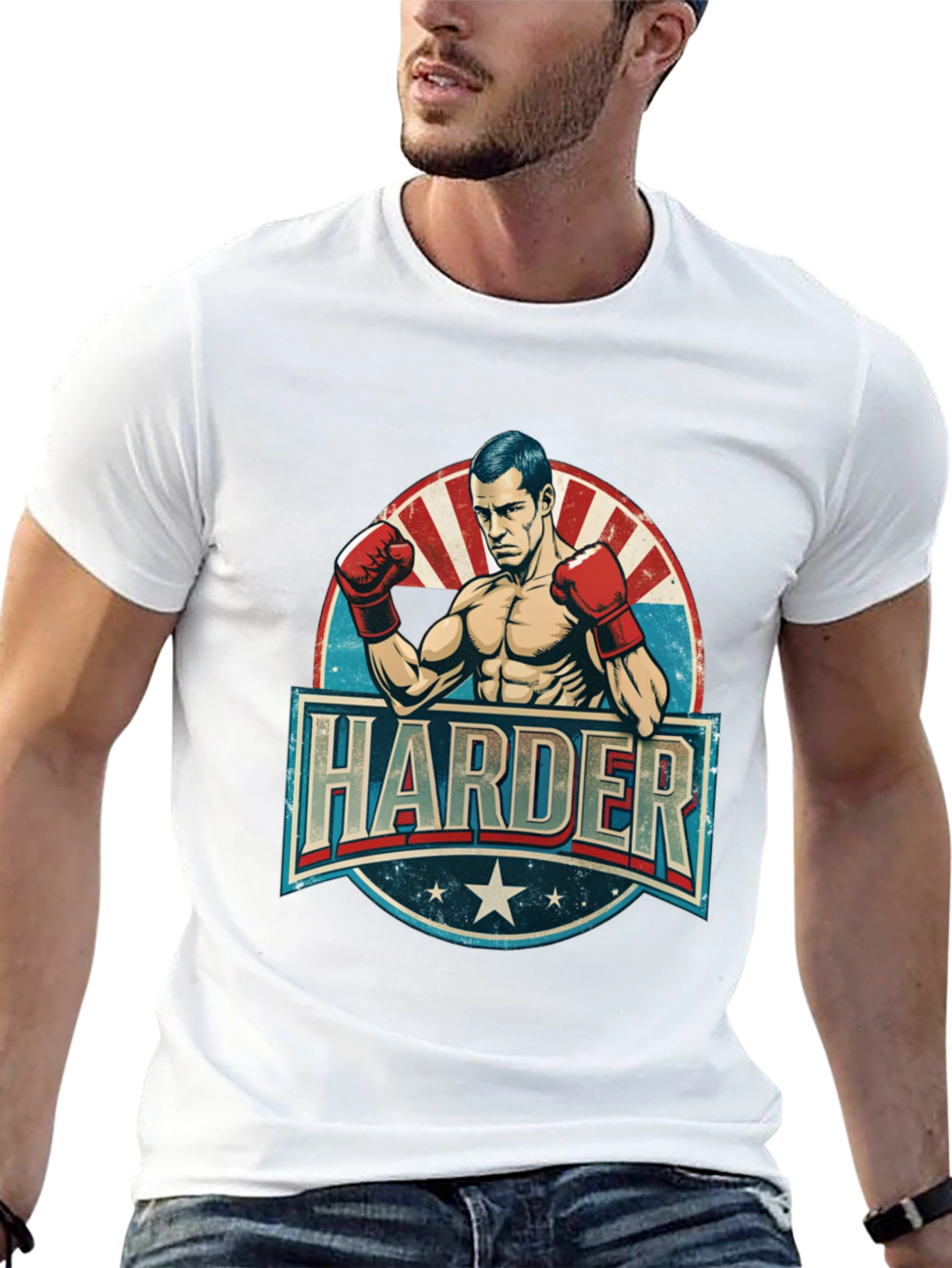 Black Harder Boxer Graphic T-Shirt view 13