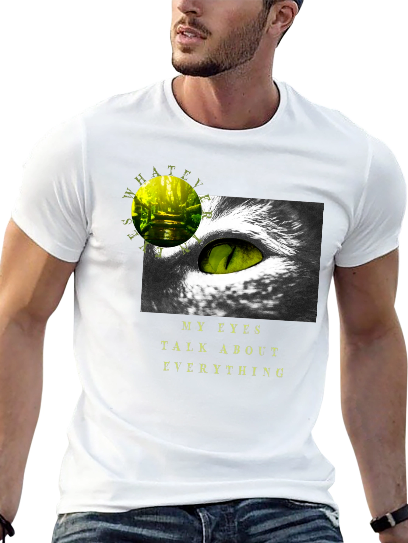 Black Expressive Eye Graphic Tee view 13