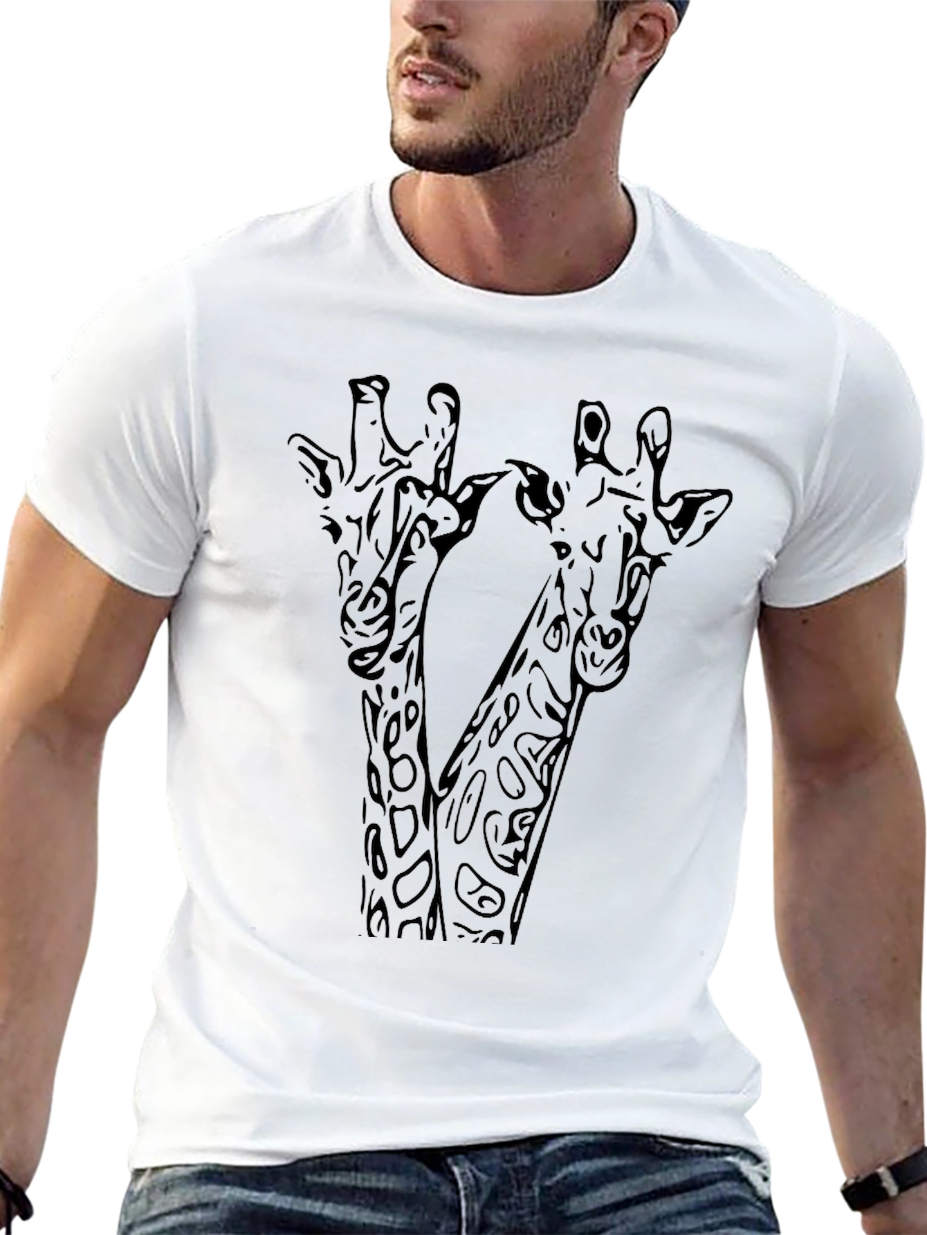 Black Giraffe Graphic Tee - Stylish Black T-Shirt view 13