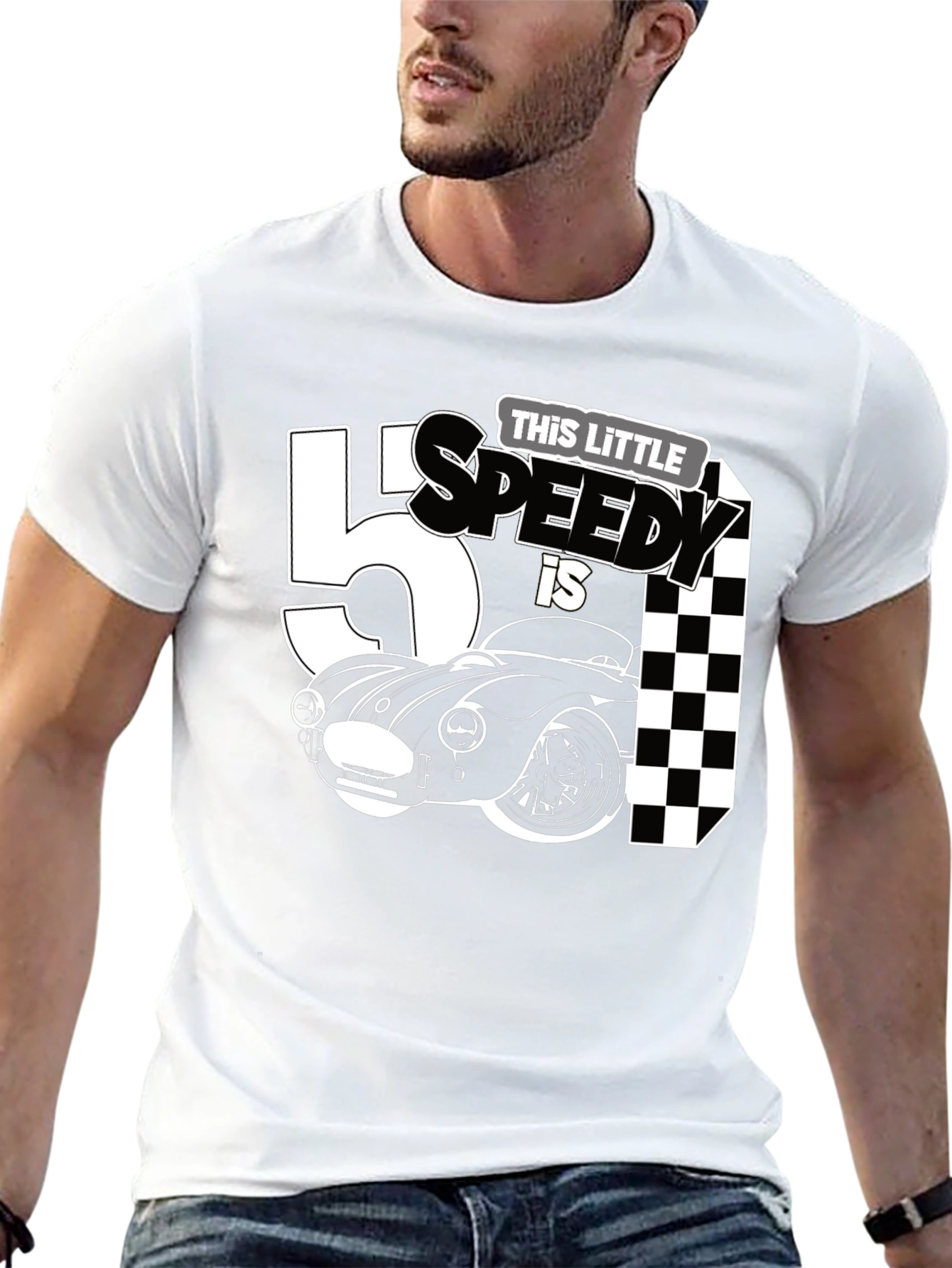 Black This Little Speedy is 5 Birthday T-Shirt view 13