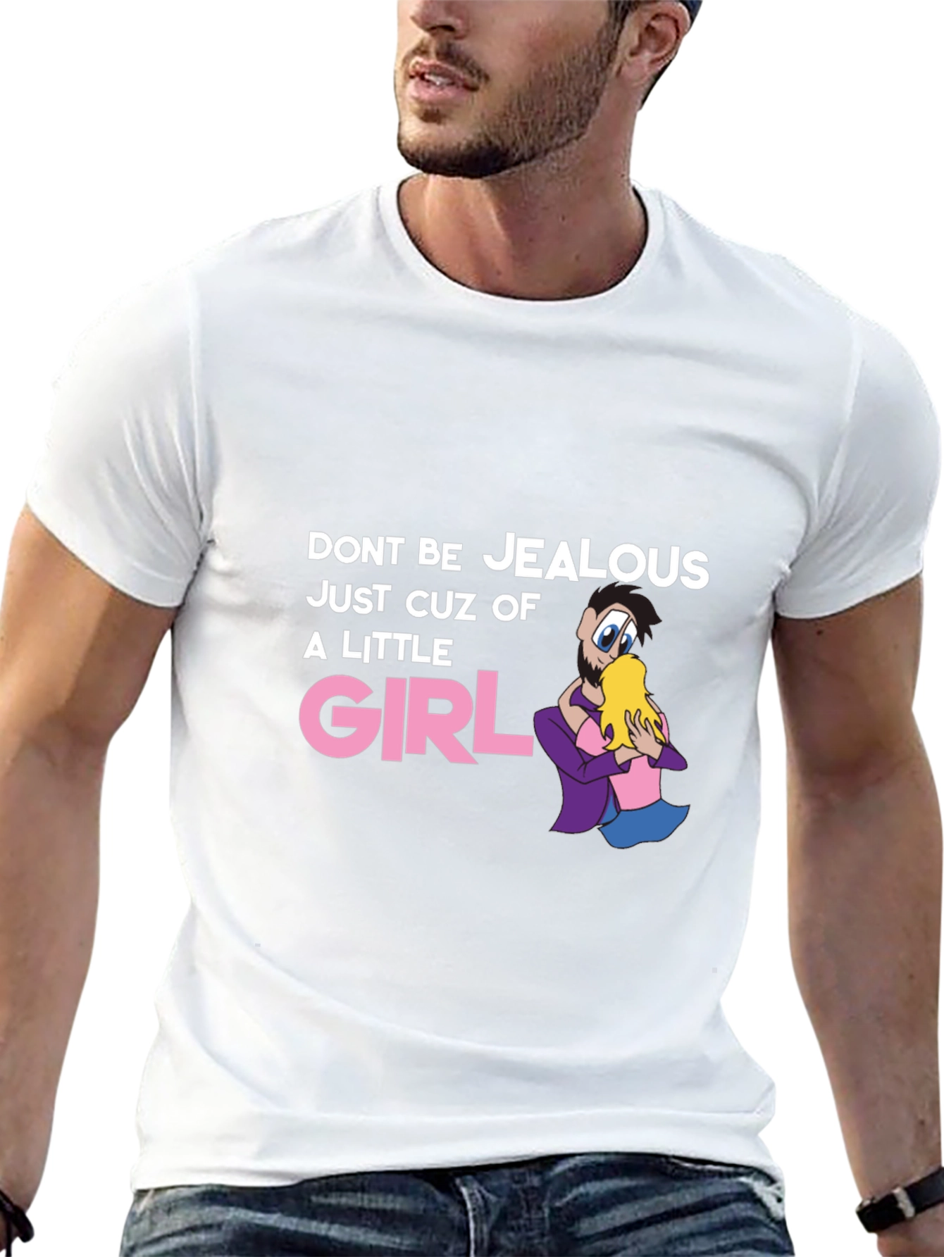 Black Funny Graphic T-Shirt - Don't Be Jealous Little Girl view 13