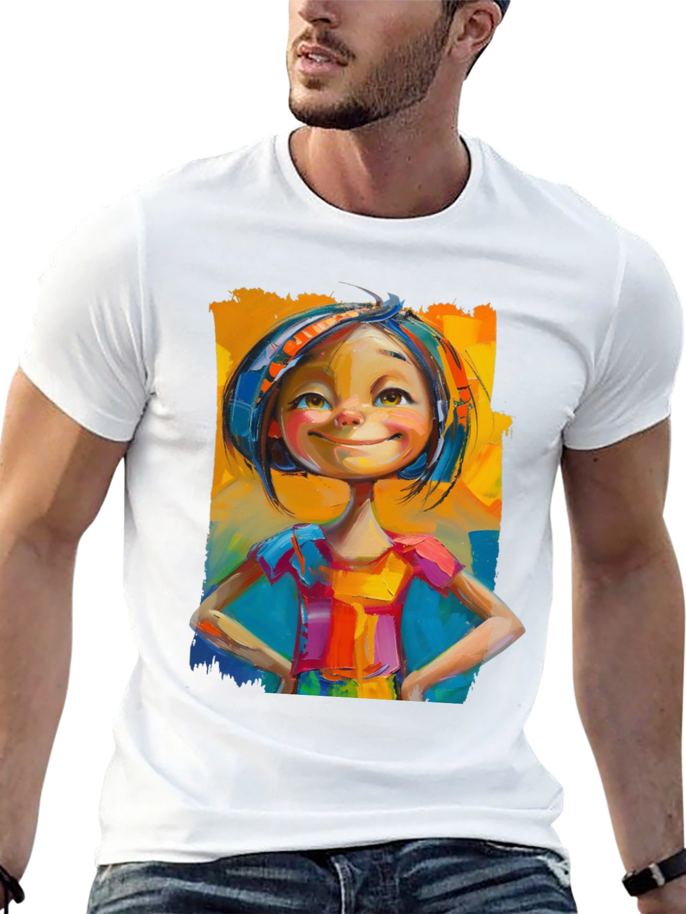 Black Whimsical Girl Art Black T-Shirt view 13