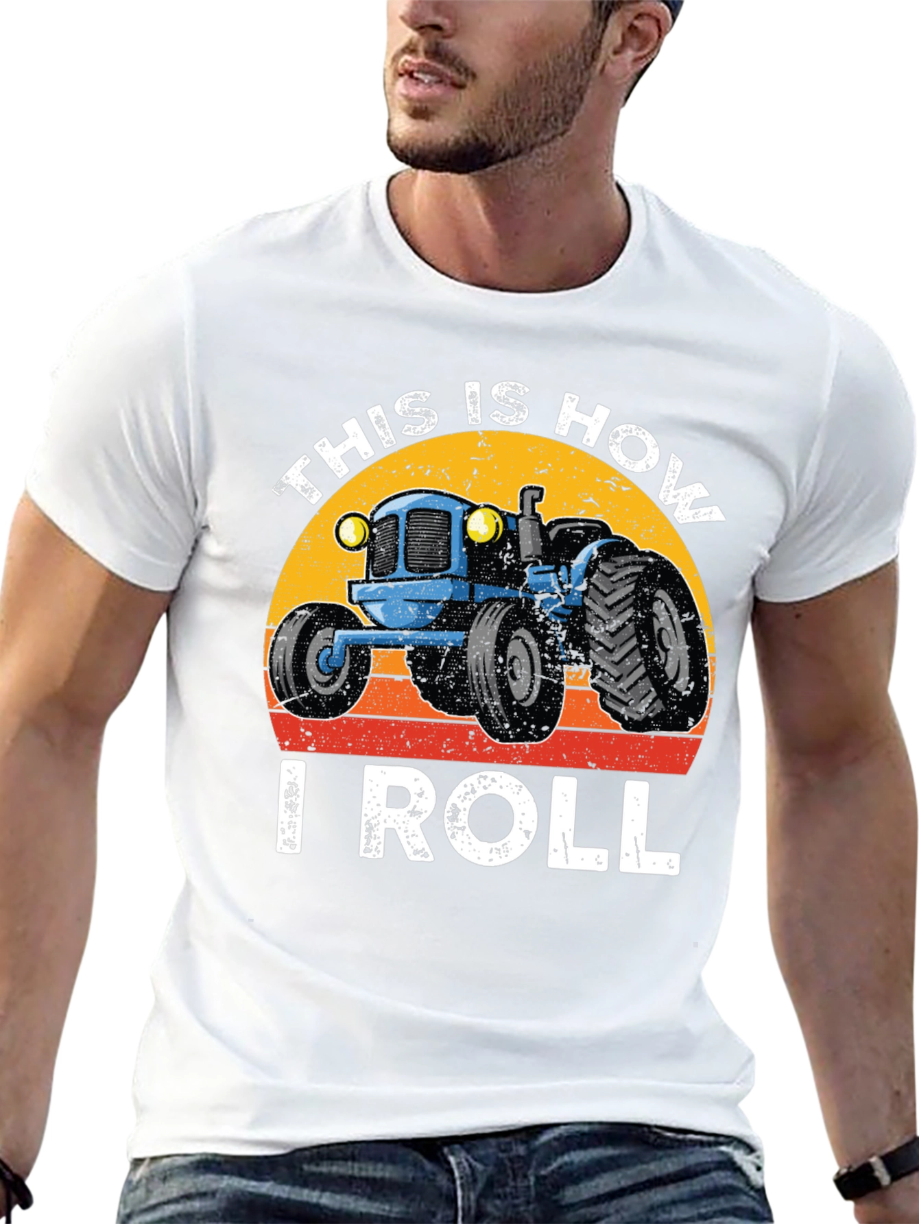 Black This is How I Roll Tractor Graphic Tee view 13