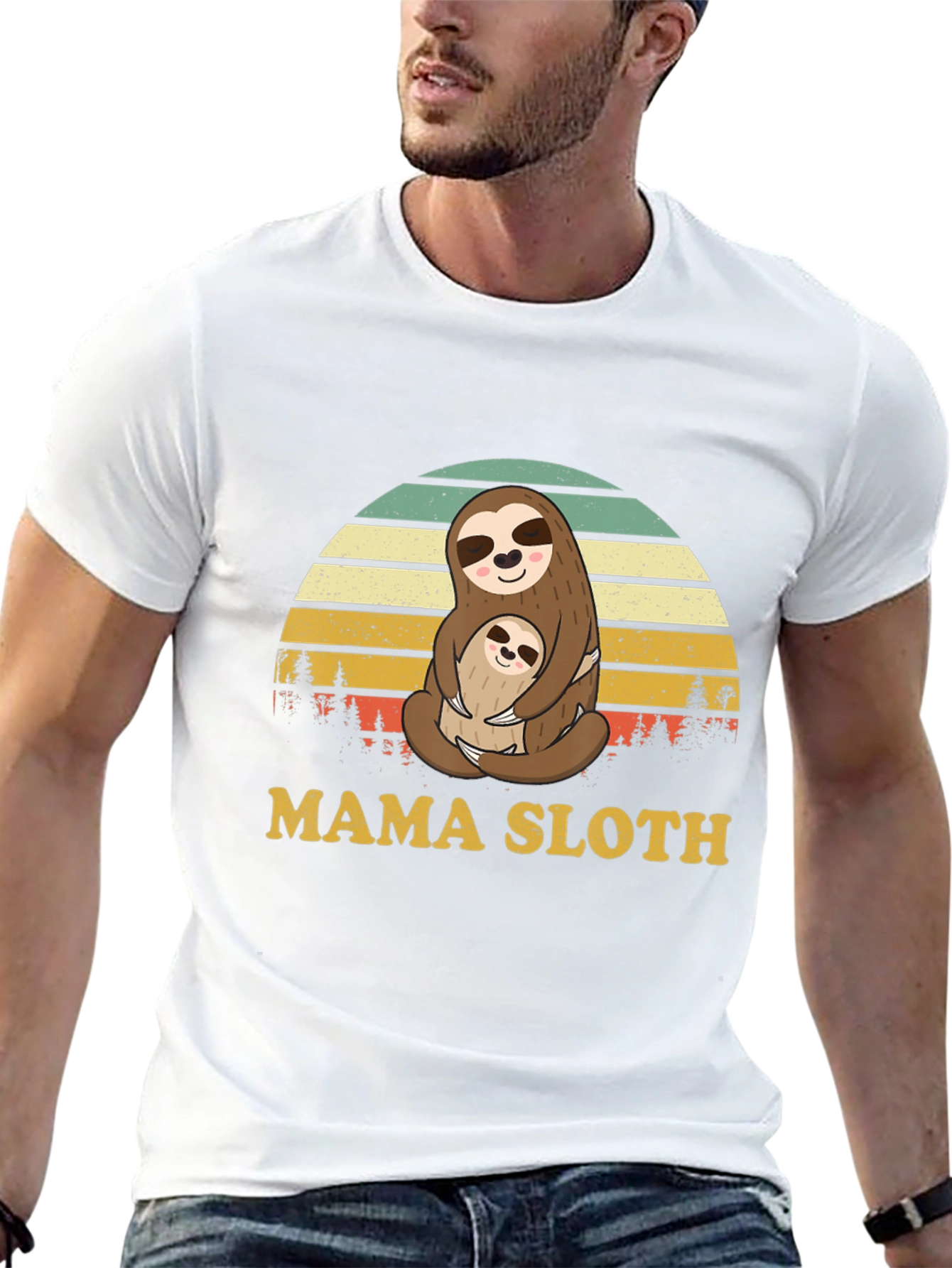 Black Mama Sloth T-Shirt - Cute Mother's Day Gift view 13