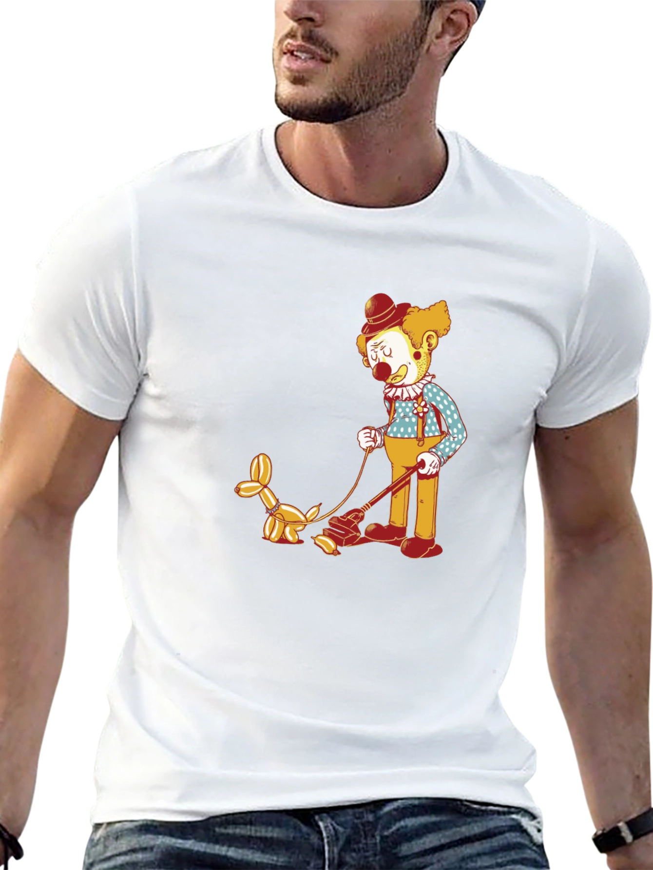 Black Clown Walking Balloon Dog T-Shirt view 13